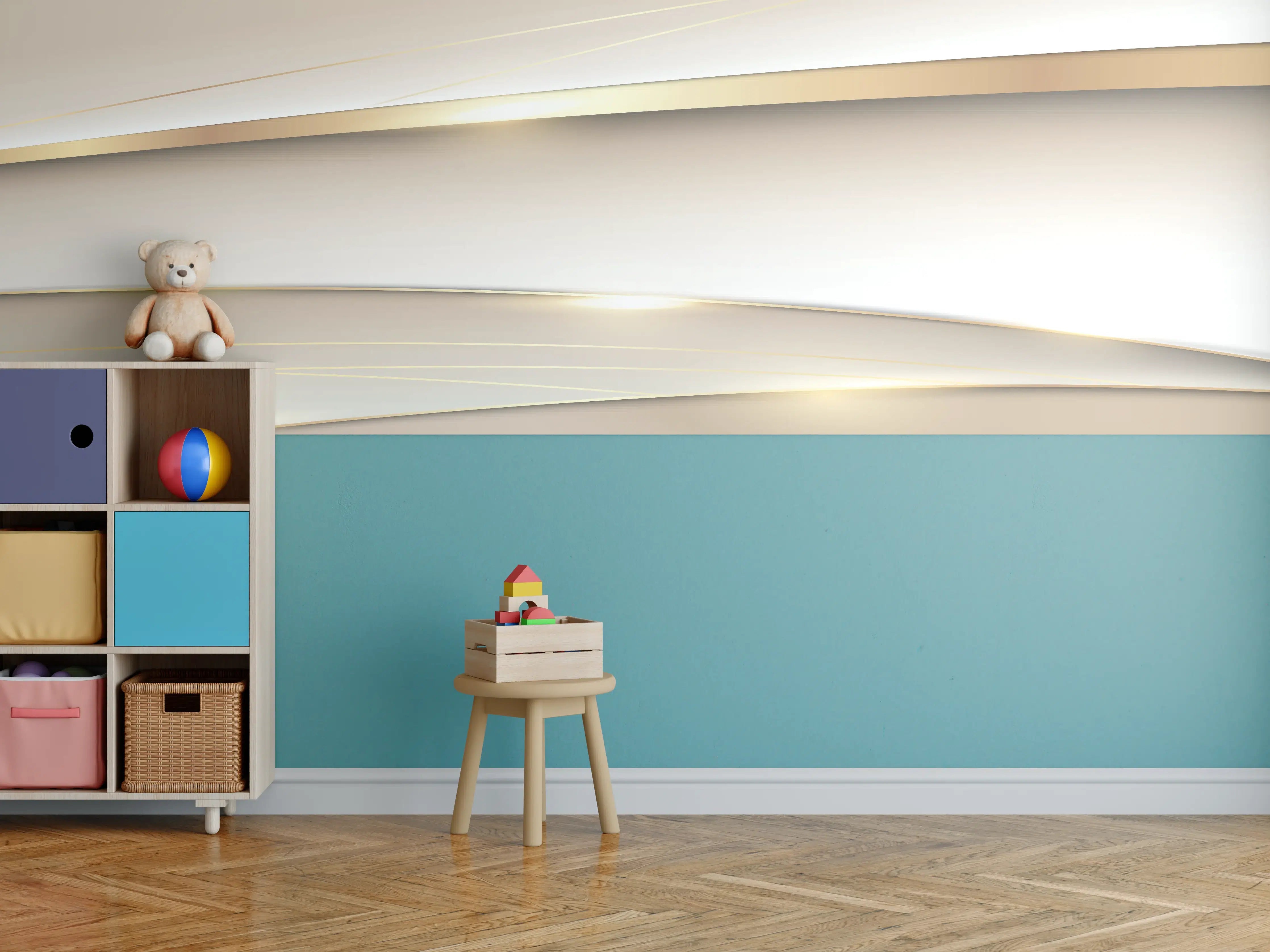 Kinderzimmer Wandgestaltung - Helle, elegante Raumgestaltung
