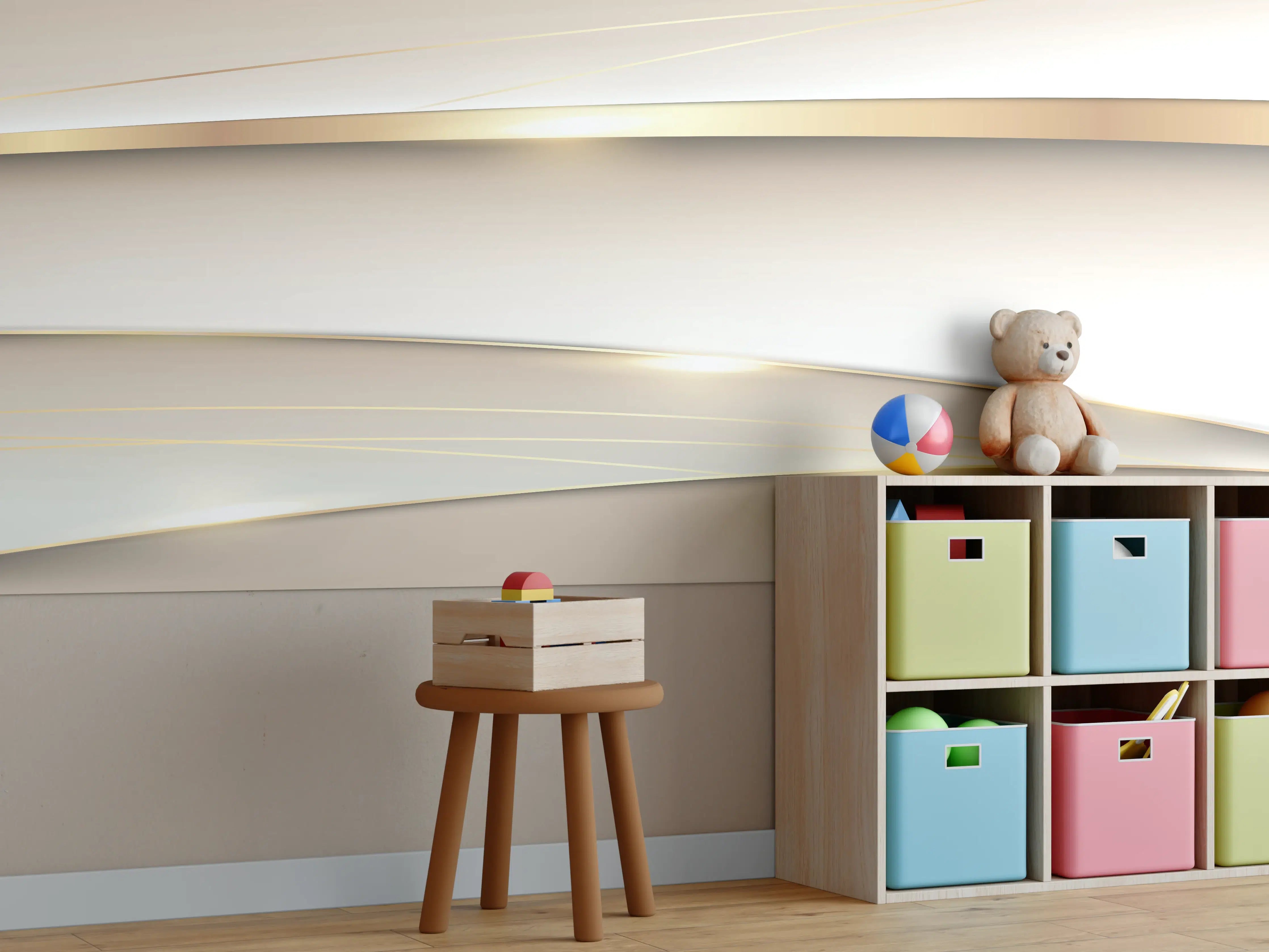 Kinderzimmer Wandgestaltung - Helle, elegante Raumgestaltung