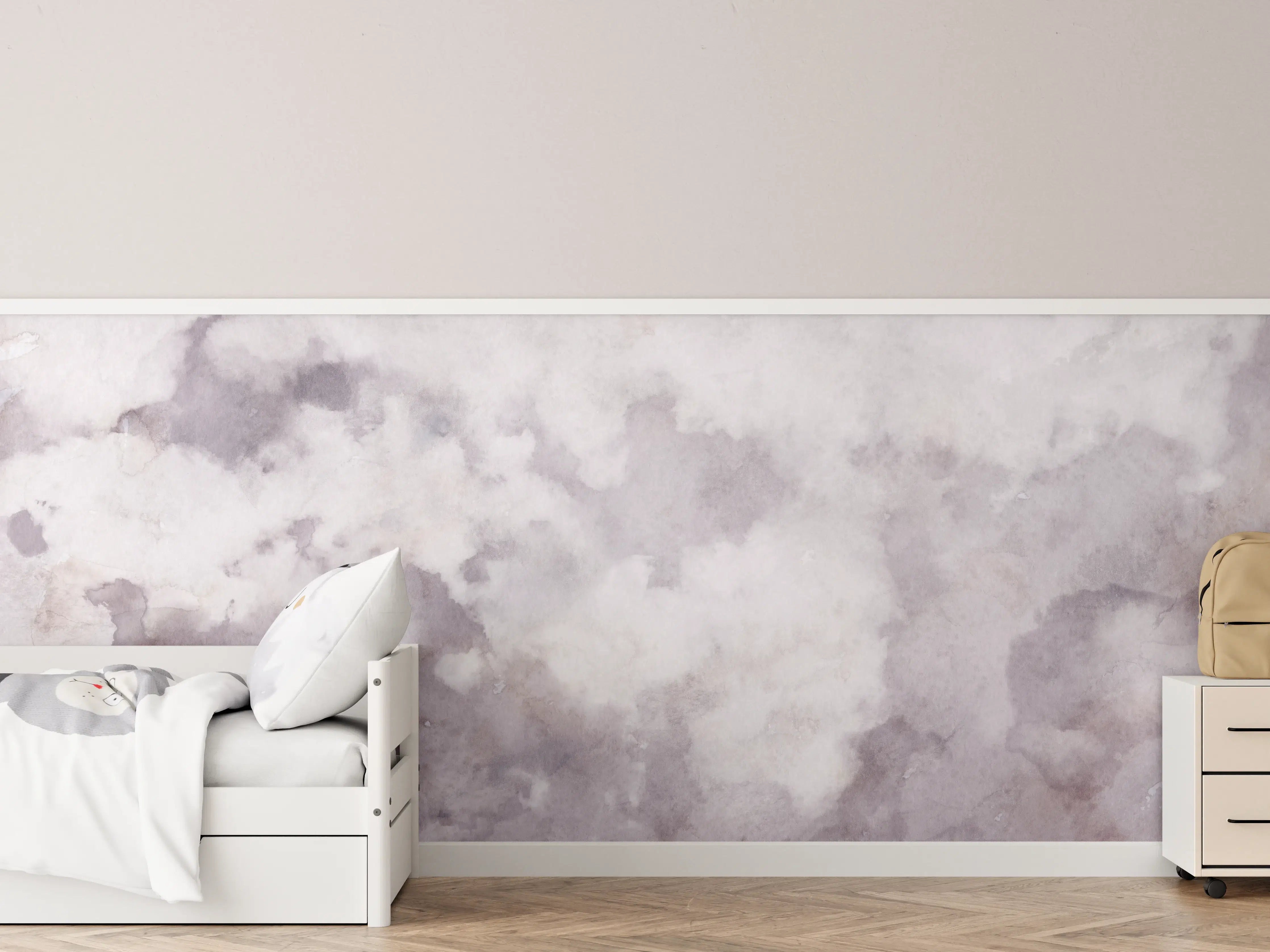 Kinderzimmer Wandgestaltung - Heller Beton mit Wasserflecken