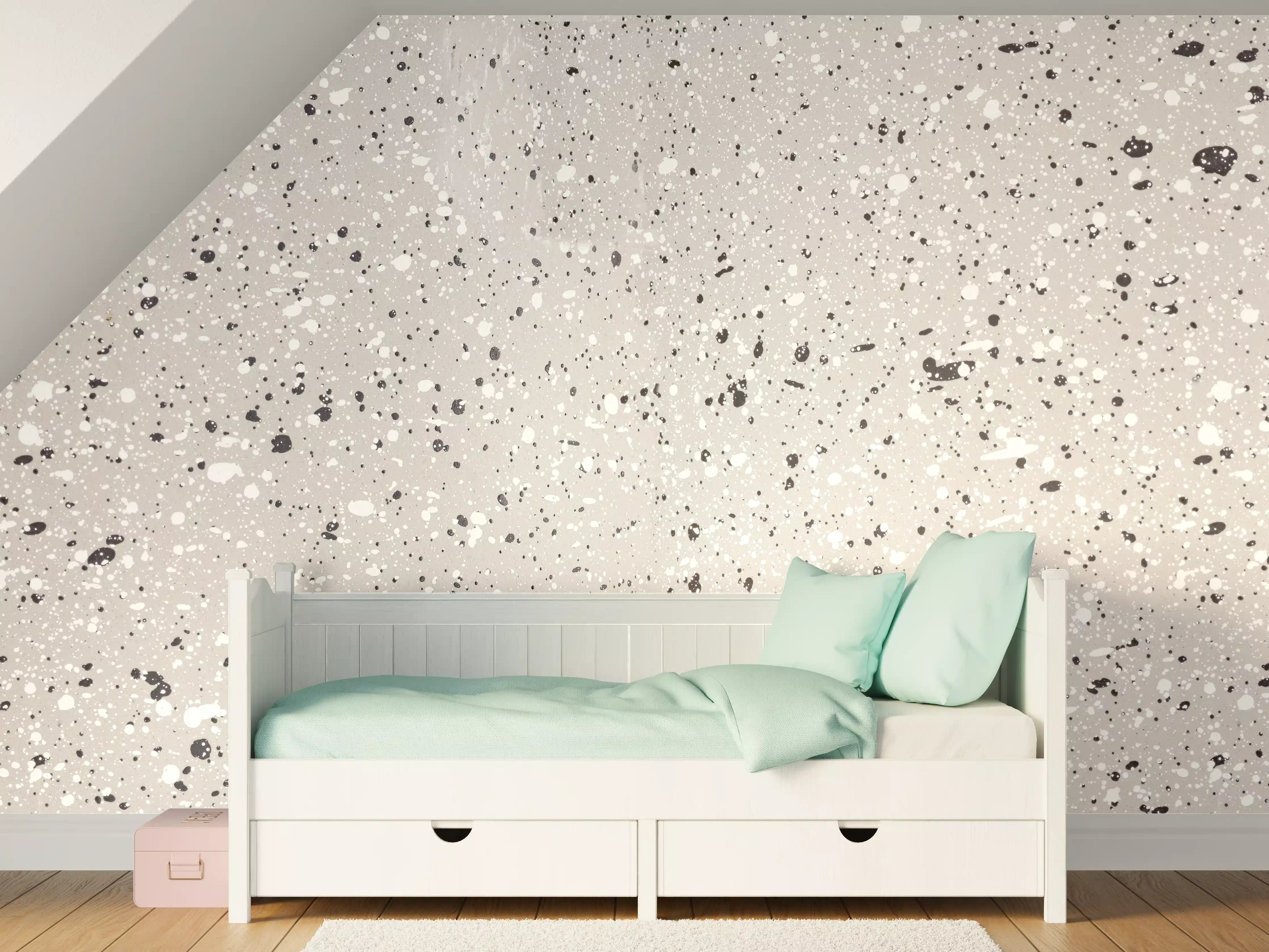 Kinderzimmer Wandgestaltung - Heller Grauton mit Struktur