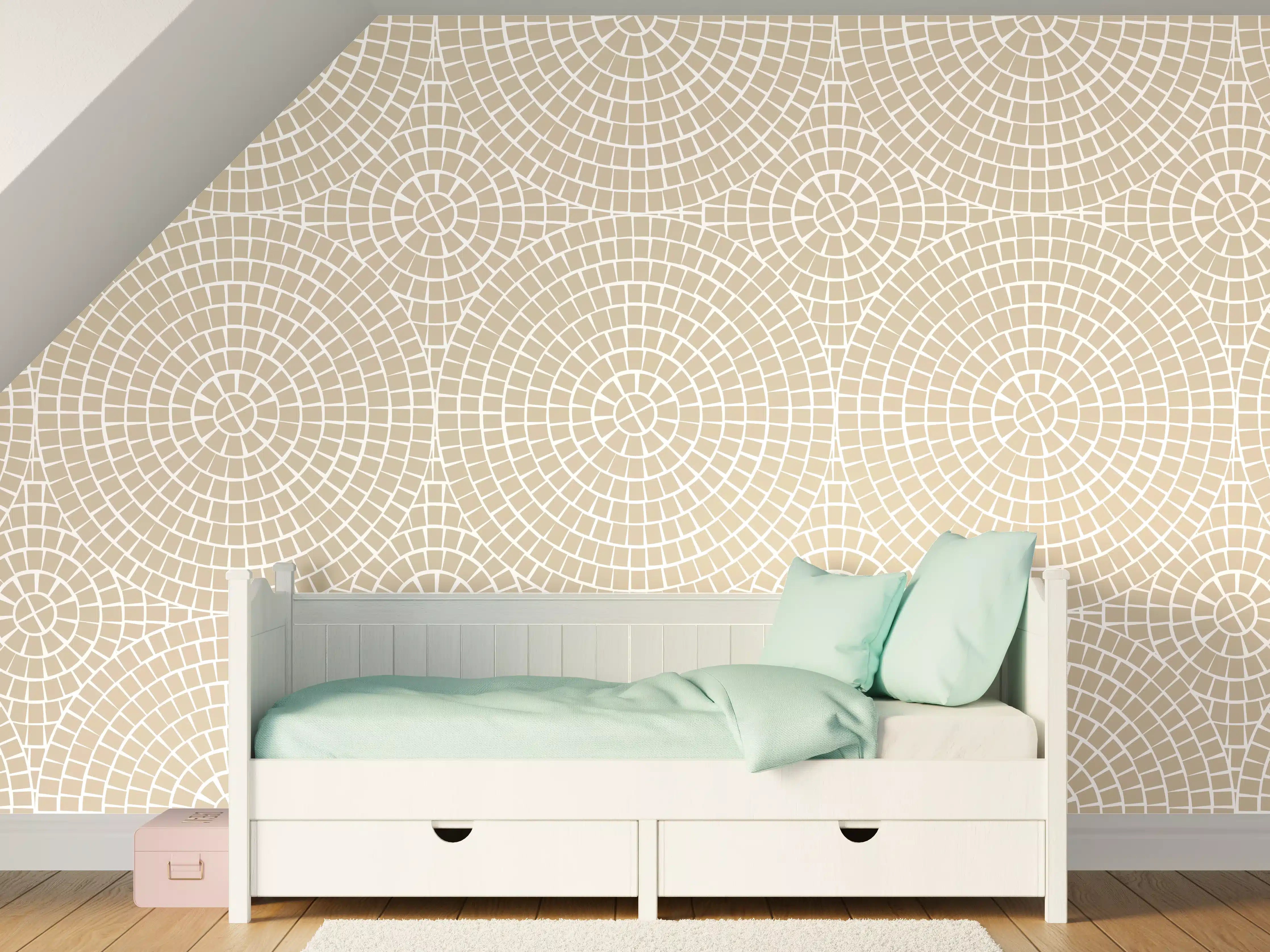 Kinderzimmer Wandgestaltung - Heller Luxusy Marble mit zartem grauen Schimmer