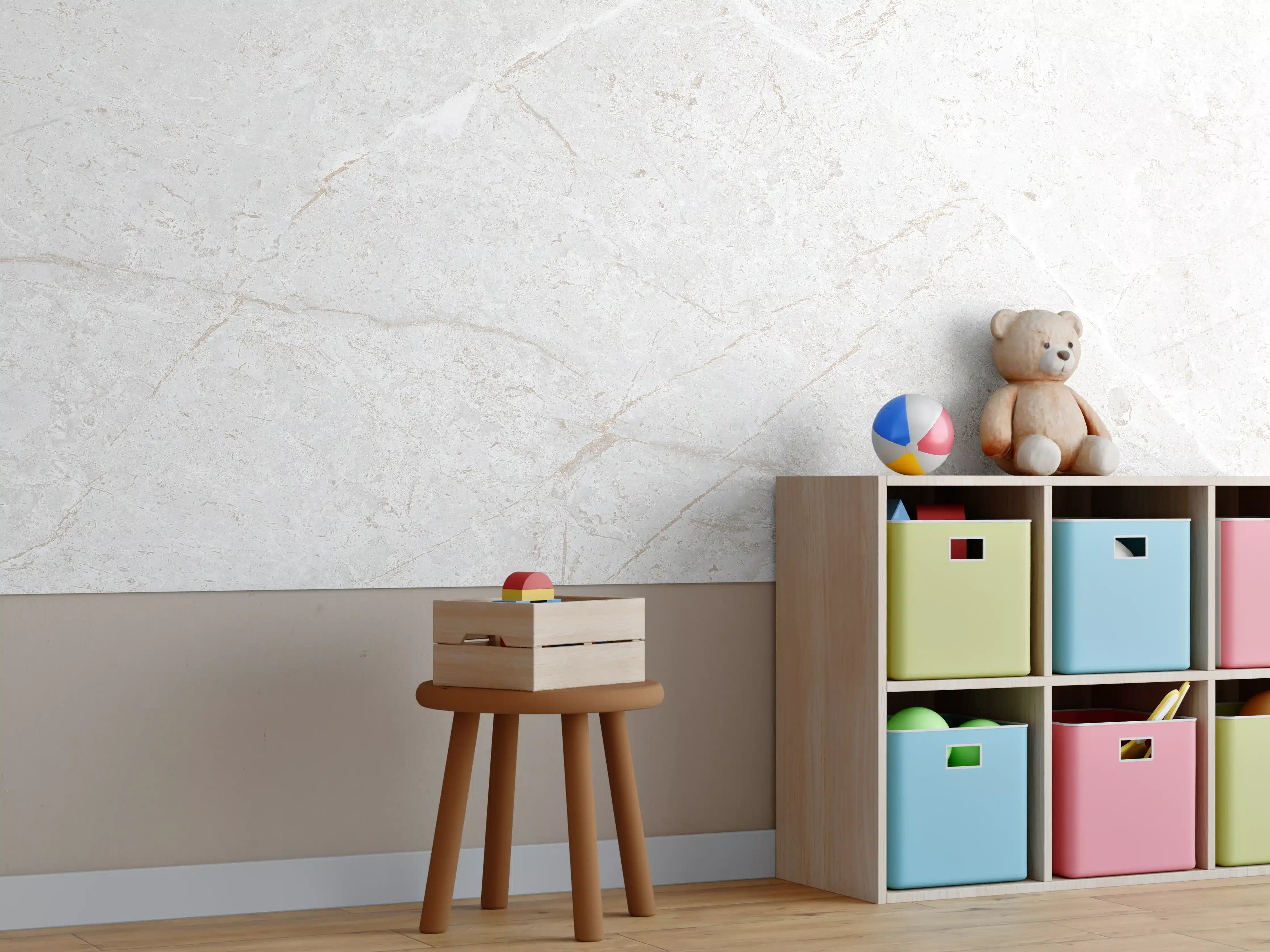Kinderzimmer Wandgestaltung - Heller Marmor Hintergrund