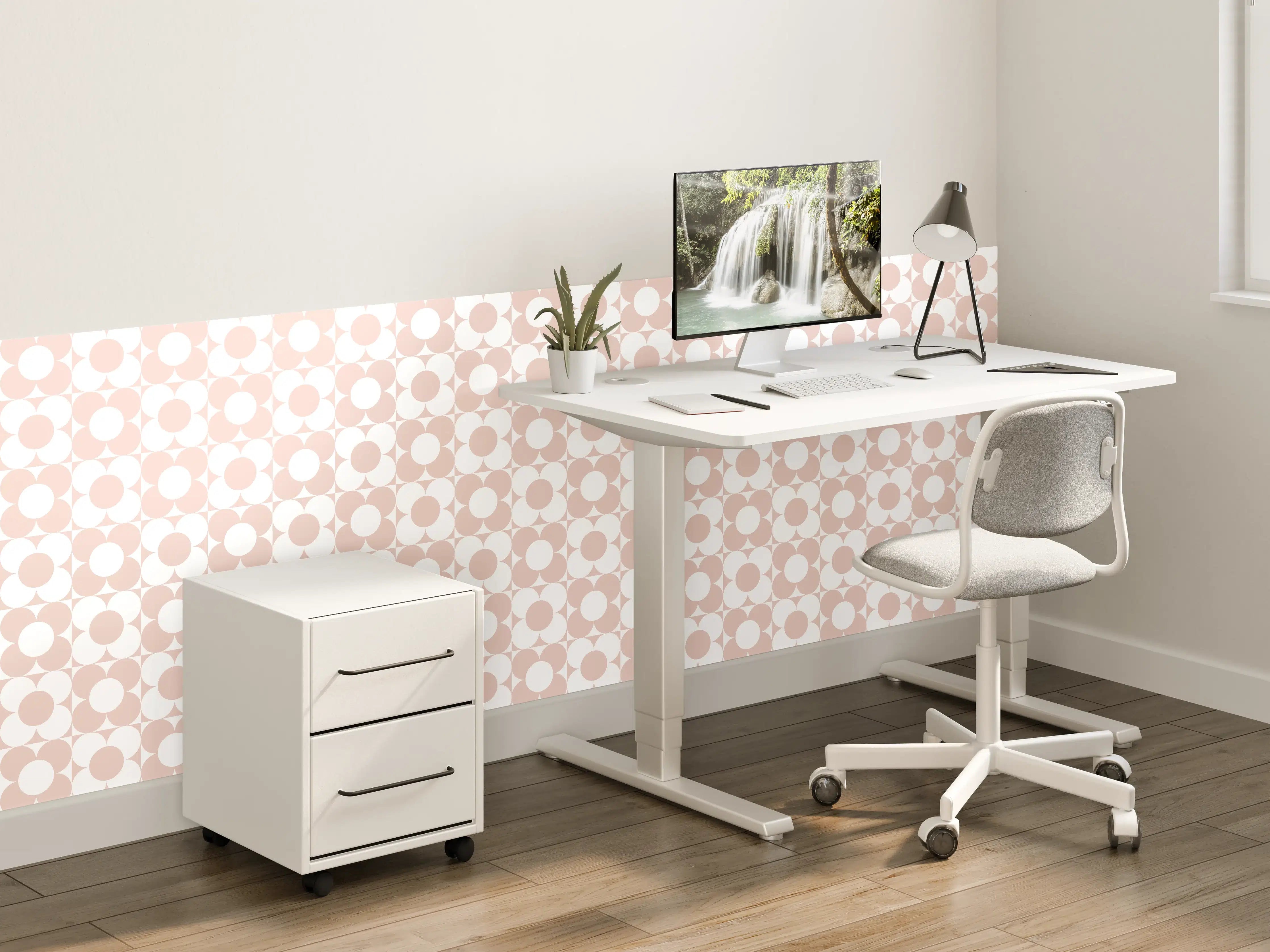 Kinderzimmer Wandgestaltung - Heller Weiß-Grau-Muster mit zarten Graunuancen