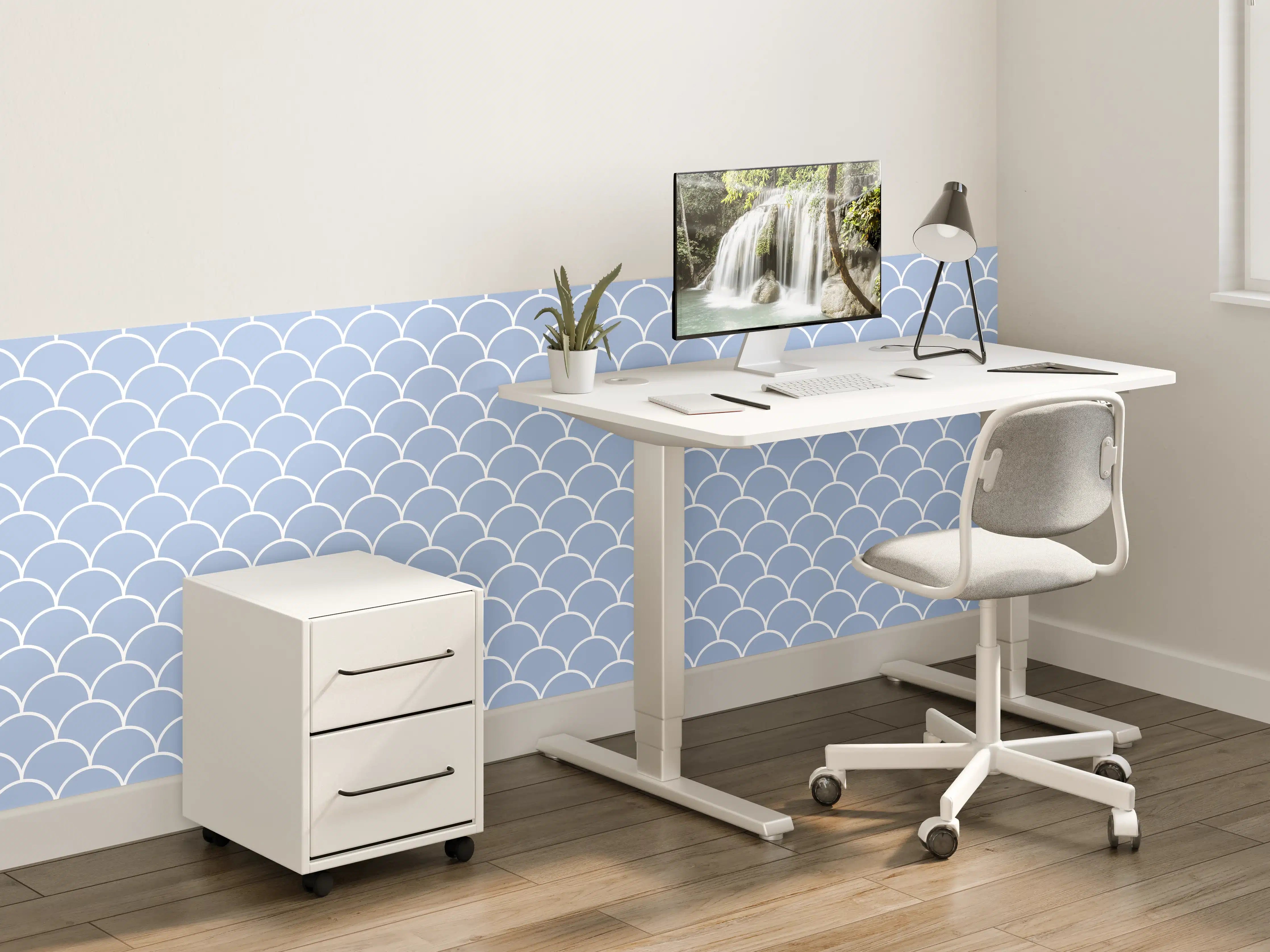 Kinderzimmer Wandgestaltung - Heller Weiß-Grauer Marmor mit feinen Nuancen