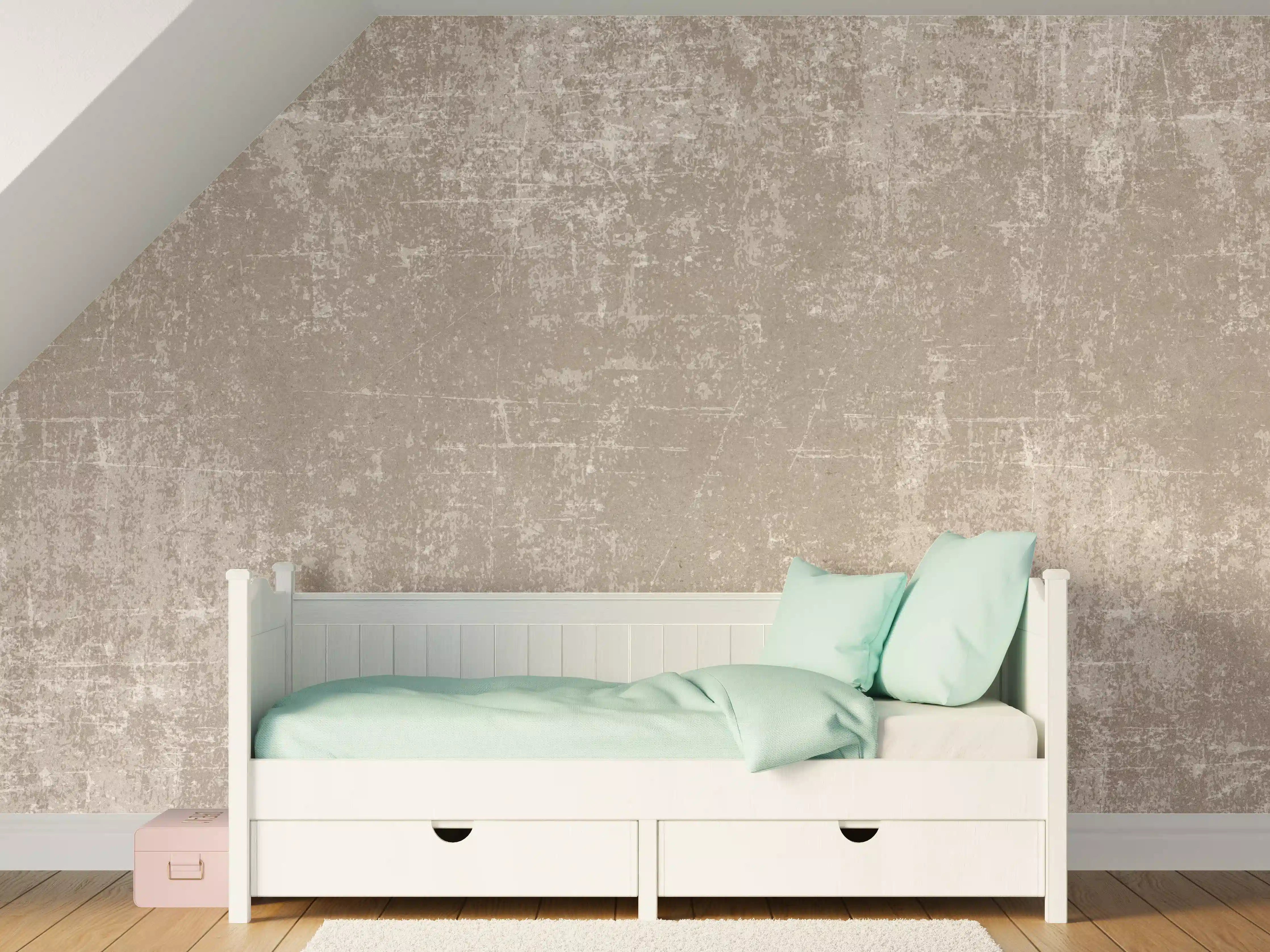 Kinderzimmer Wandgestaltung - Heller Zementhintergrund