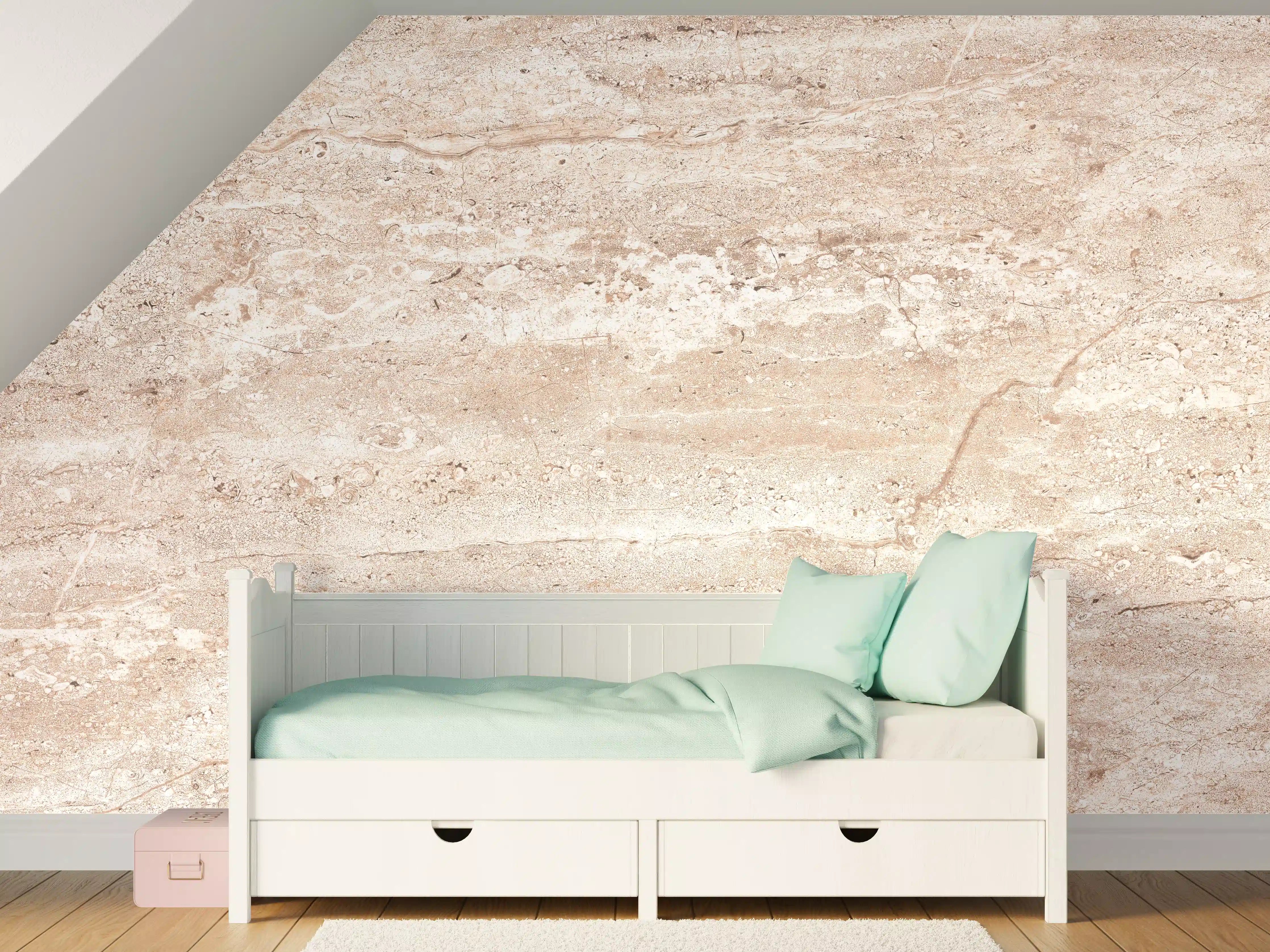 Kinderzimmer Wandgestaltung - Heller rostiger Marmor