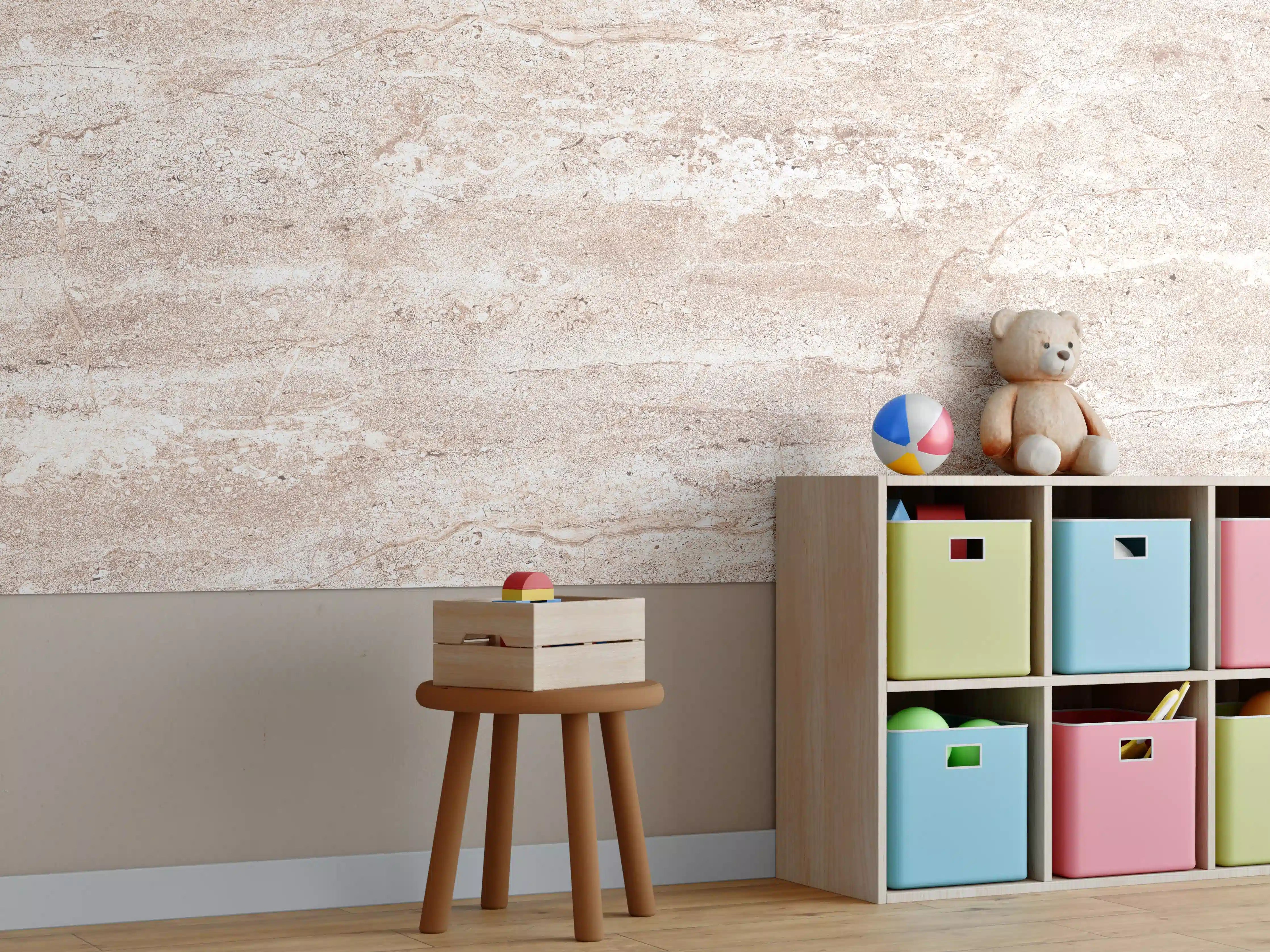 Kinderzimmer Wandgestaltung - Heller rostiger Marmor