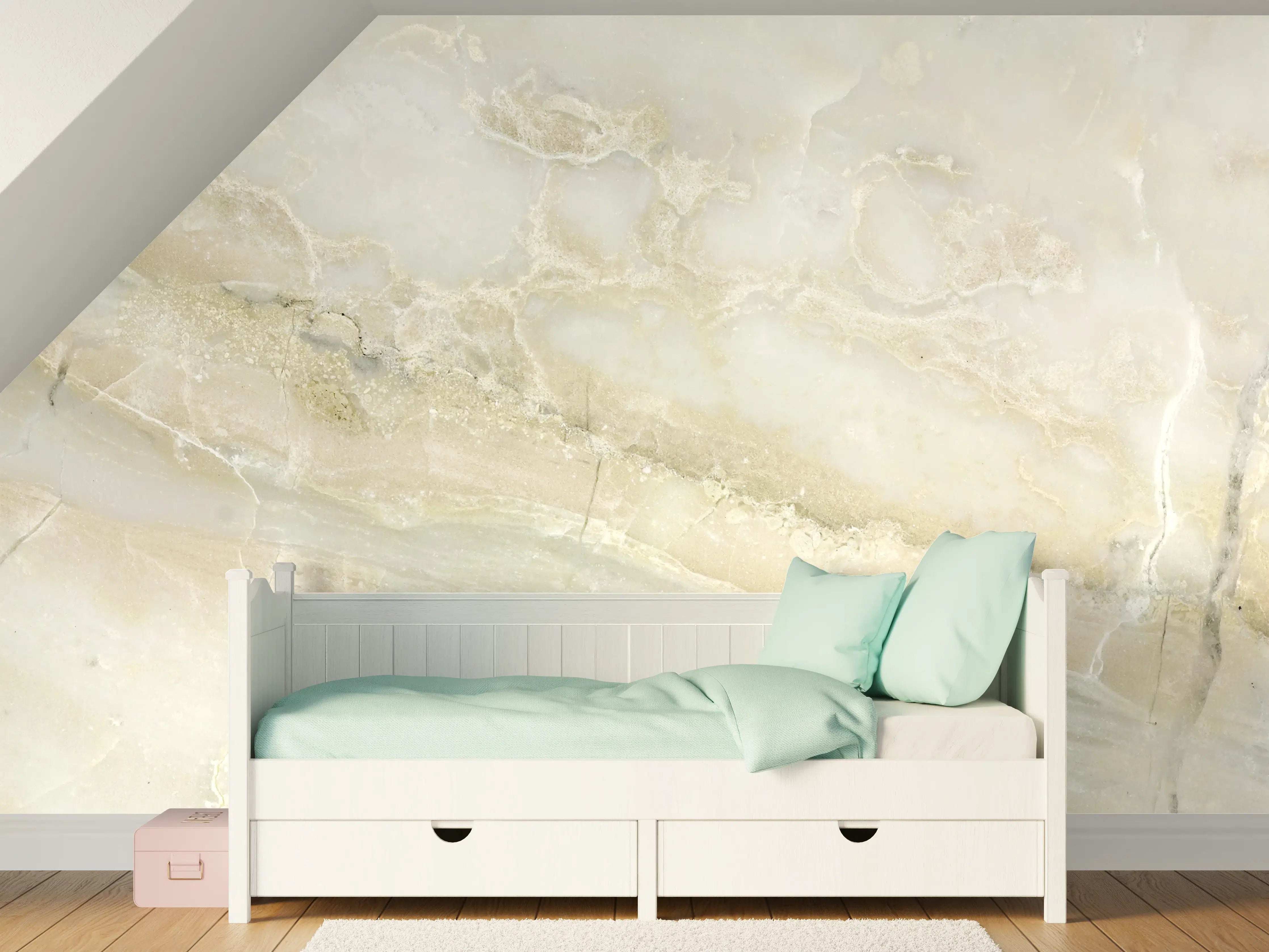 Kinderzimmer Wandgestaltung - Helles Beige-Kalkstein-Design