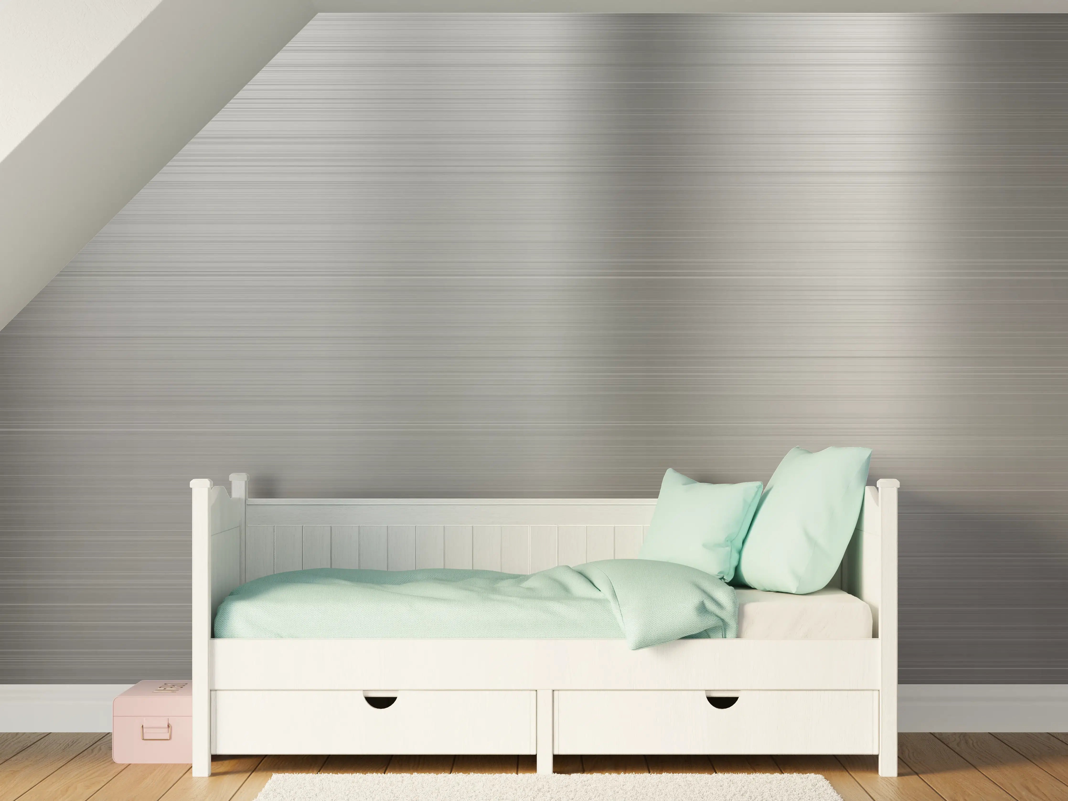 Kinderzimmer Wandgestaltung - Helles Grau in Weißstrukturen