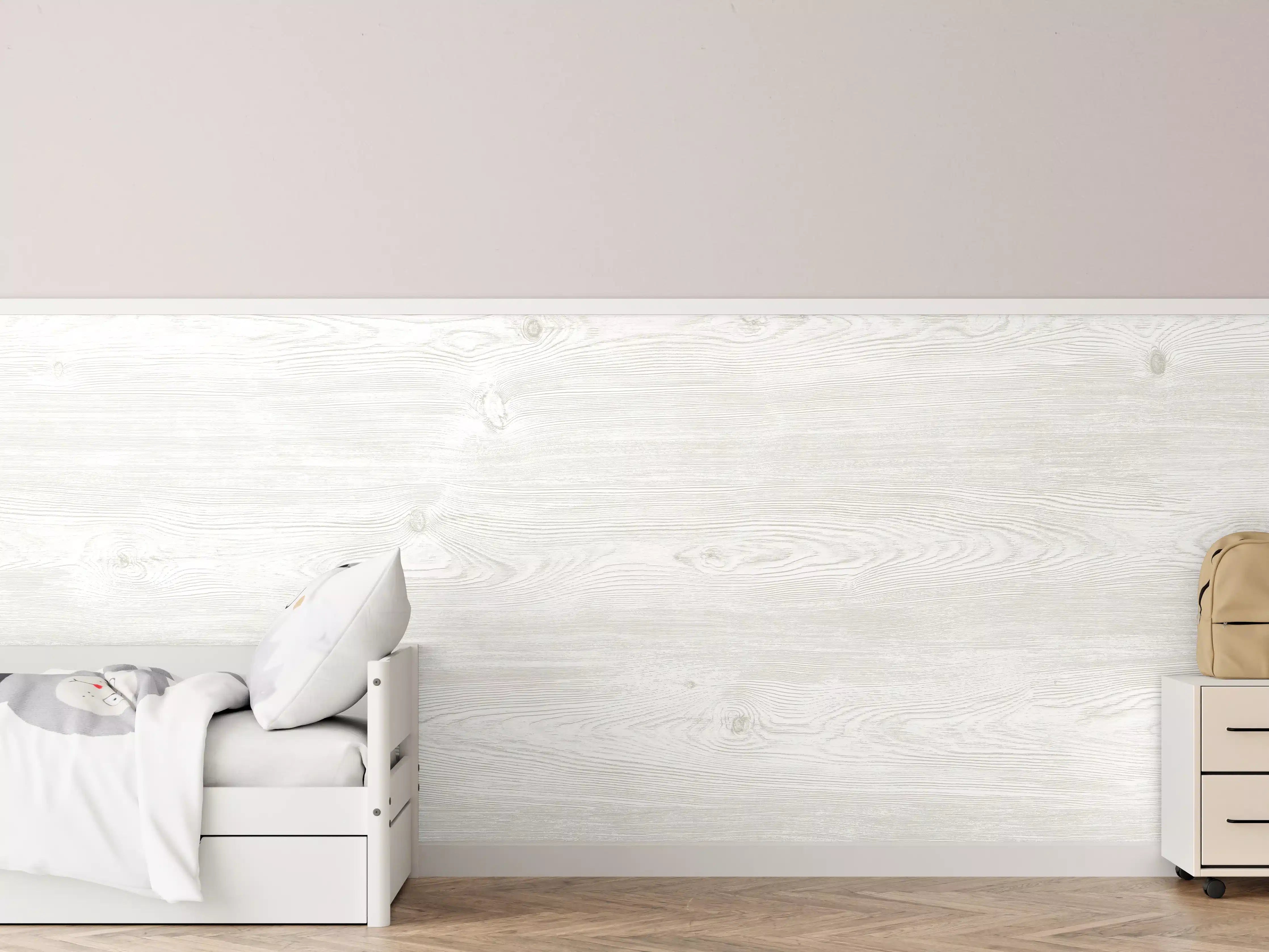 Kinderzimmer Wandgestaltung - Helles Holzdesign mit blassen Farbtönen