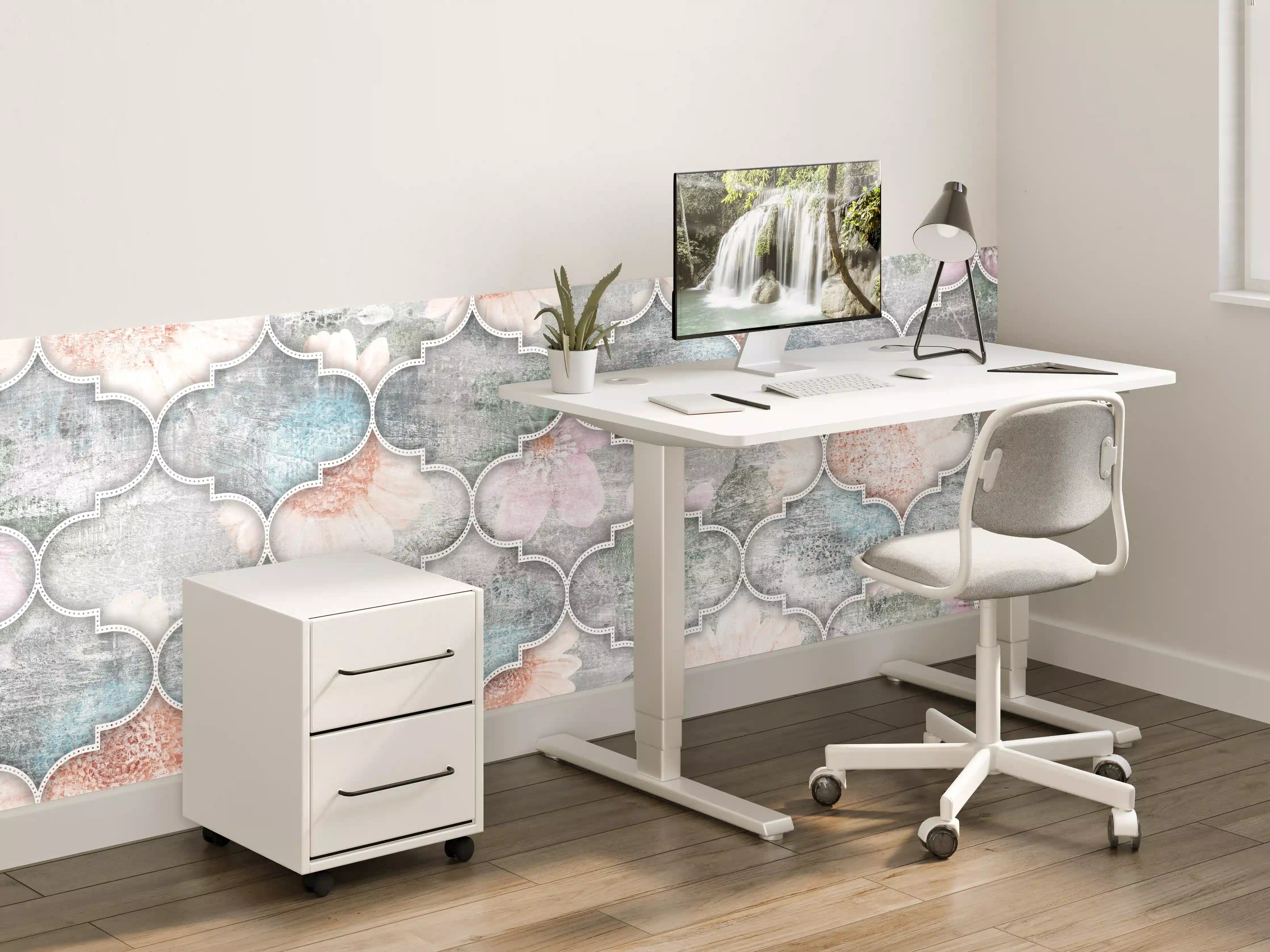 Kinderzimmer Wandgestaltung - Helles Kunstmuster - Floral