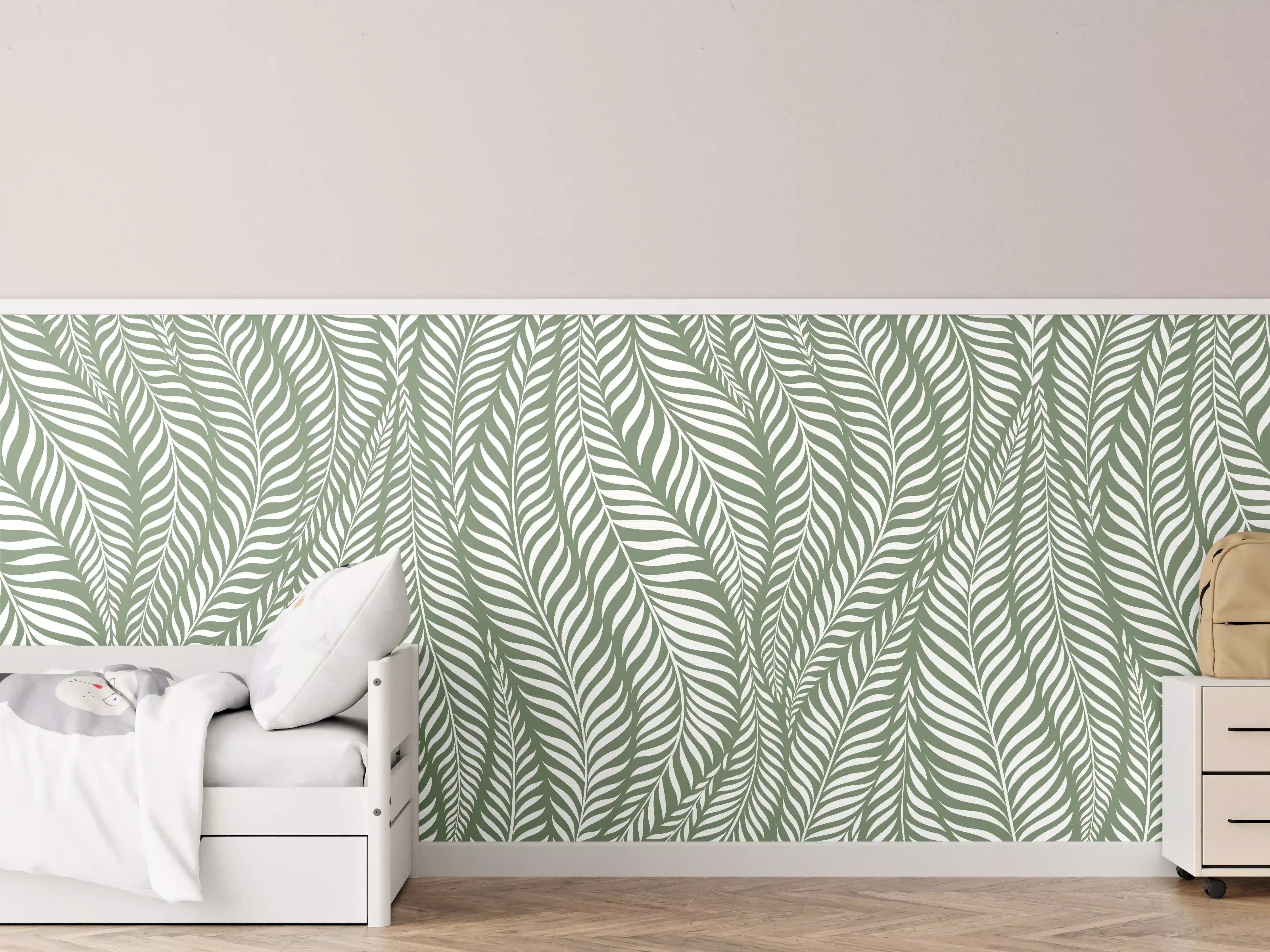 Kinderzimmer Wandgestaltung - Hellgrüne, elegante Wandgestaltung