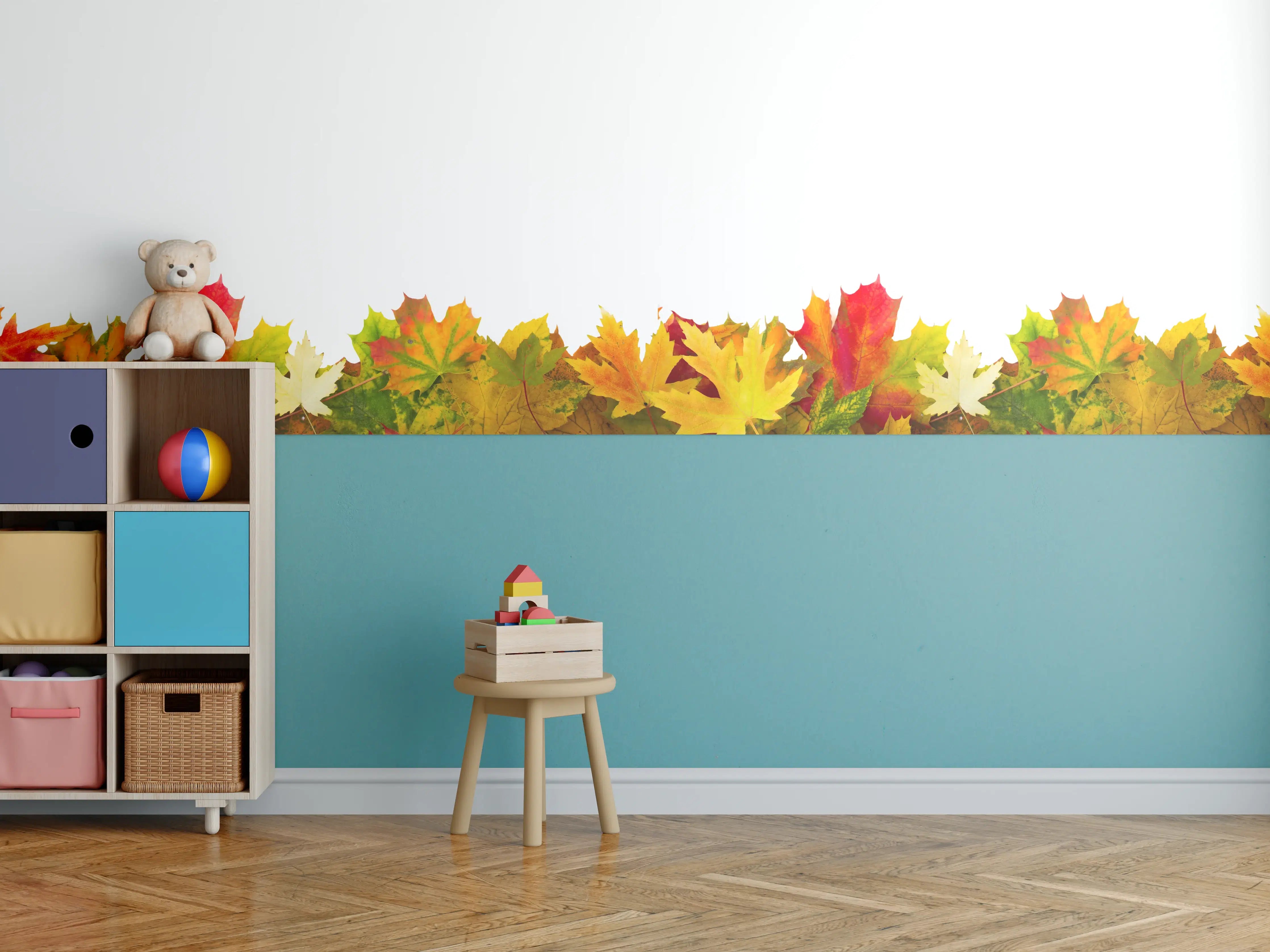 Kinderzimmer Wandgestaltung - Herbst Laub