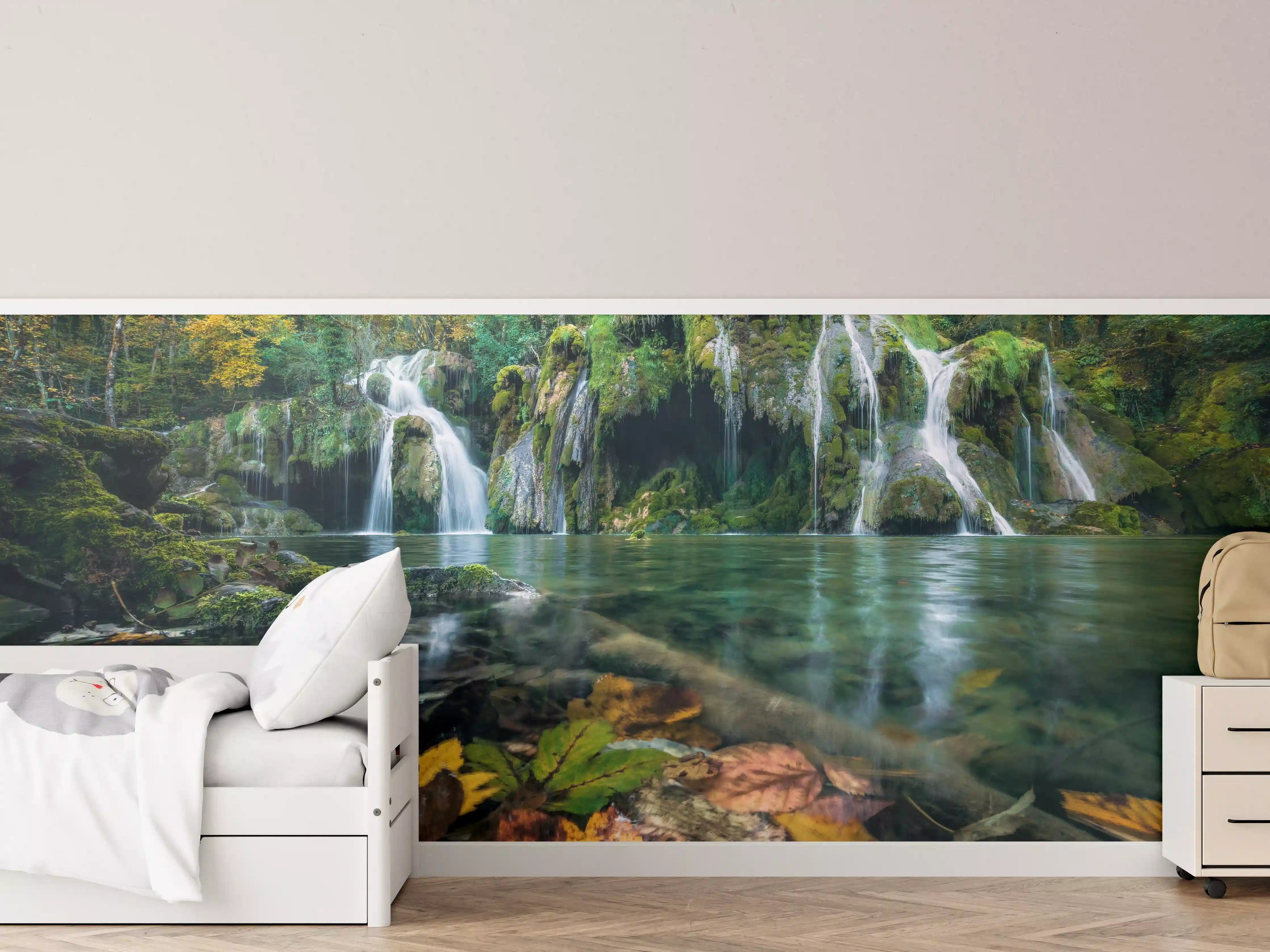 Kinderzimmer Wandgestaltung - Herbstblätter im See