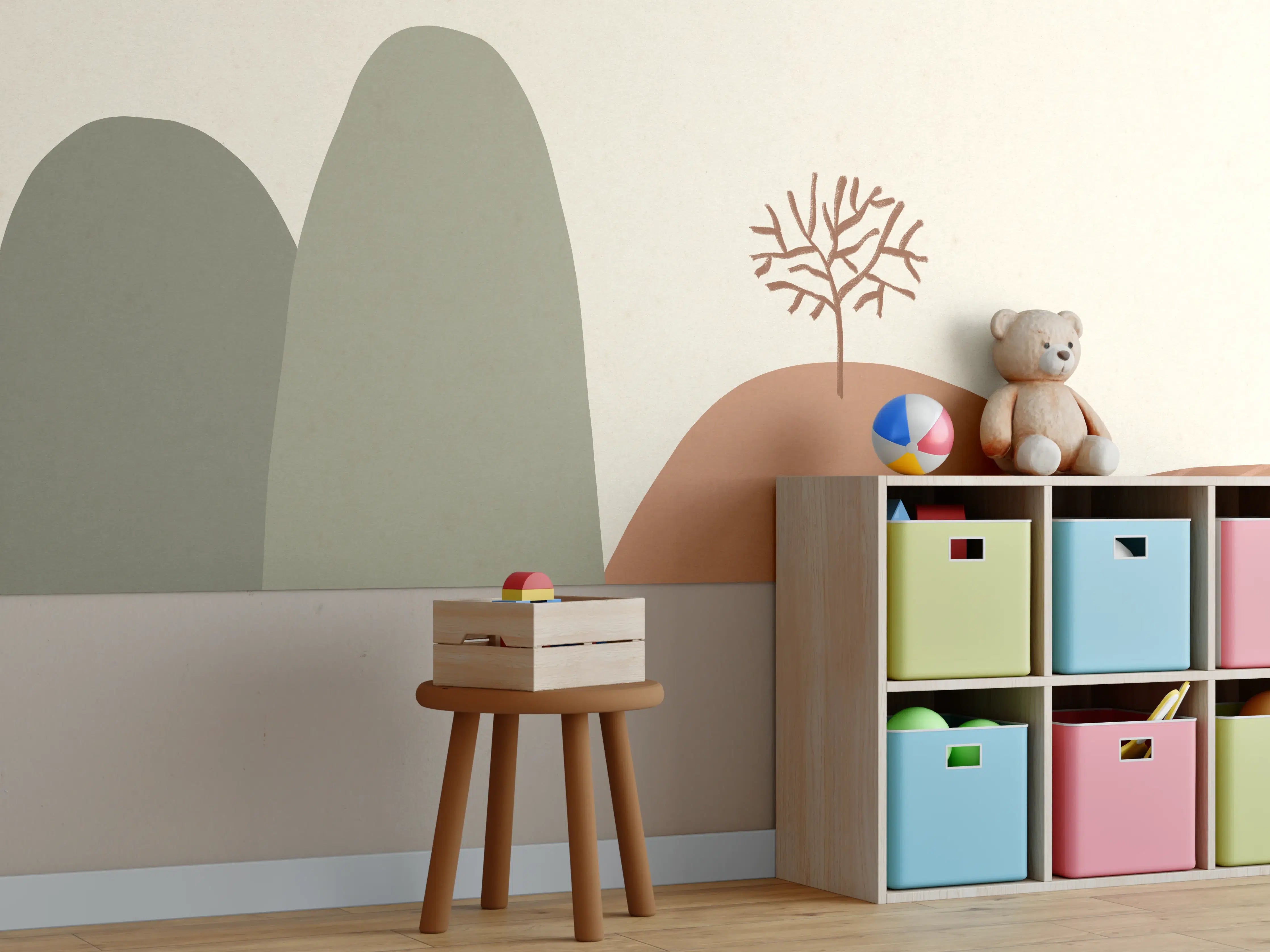 Kinderzimmer Wandgestaltung - Herbstliche Baum-Collage