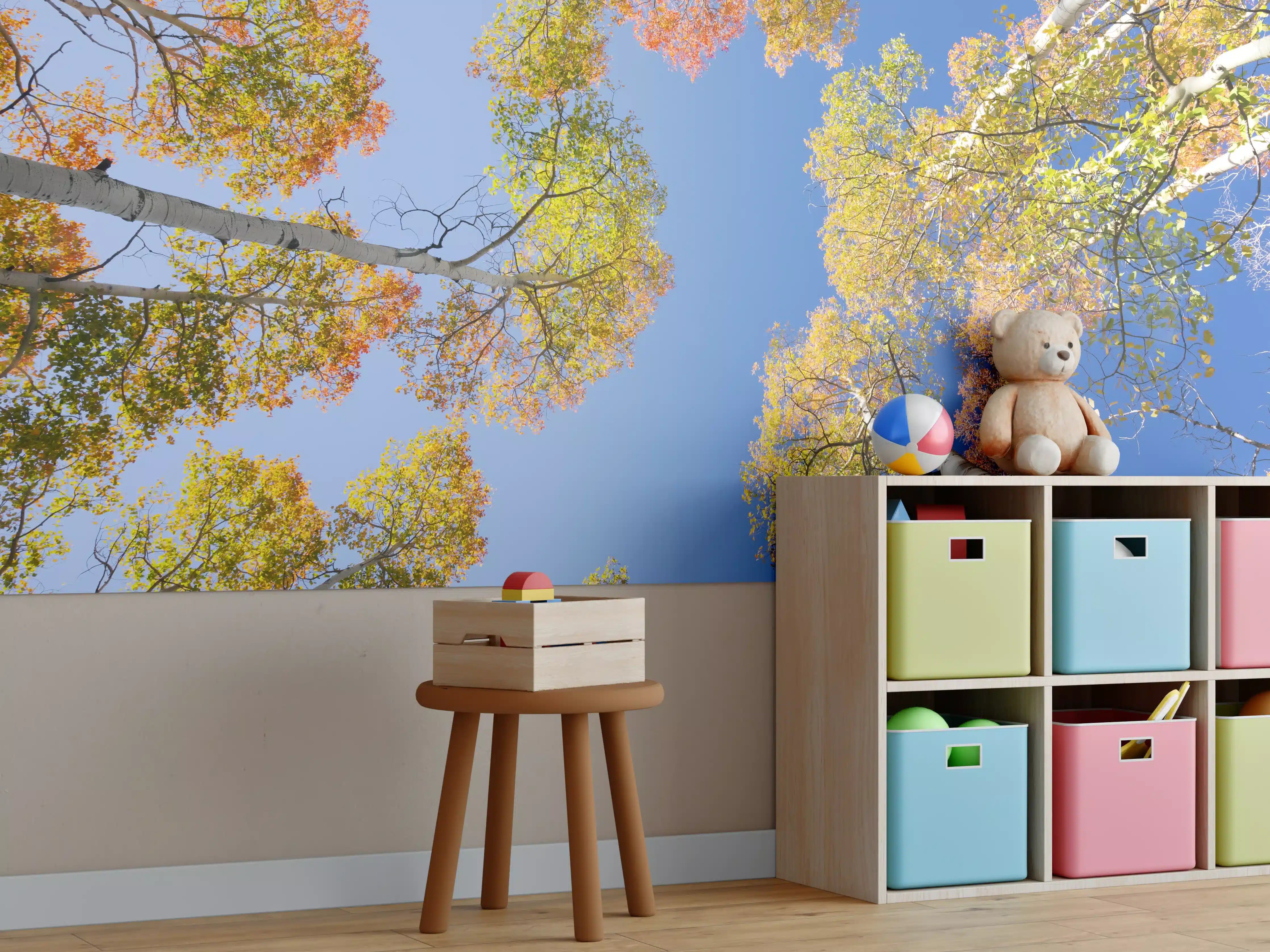 Kinderzimmer Wandgestaltung - Herbstliche Birken