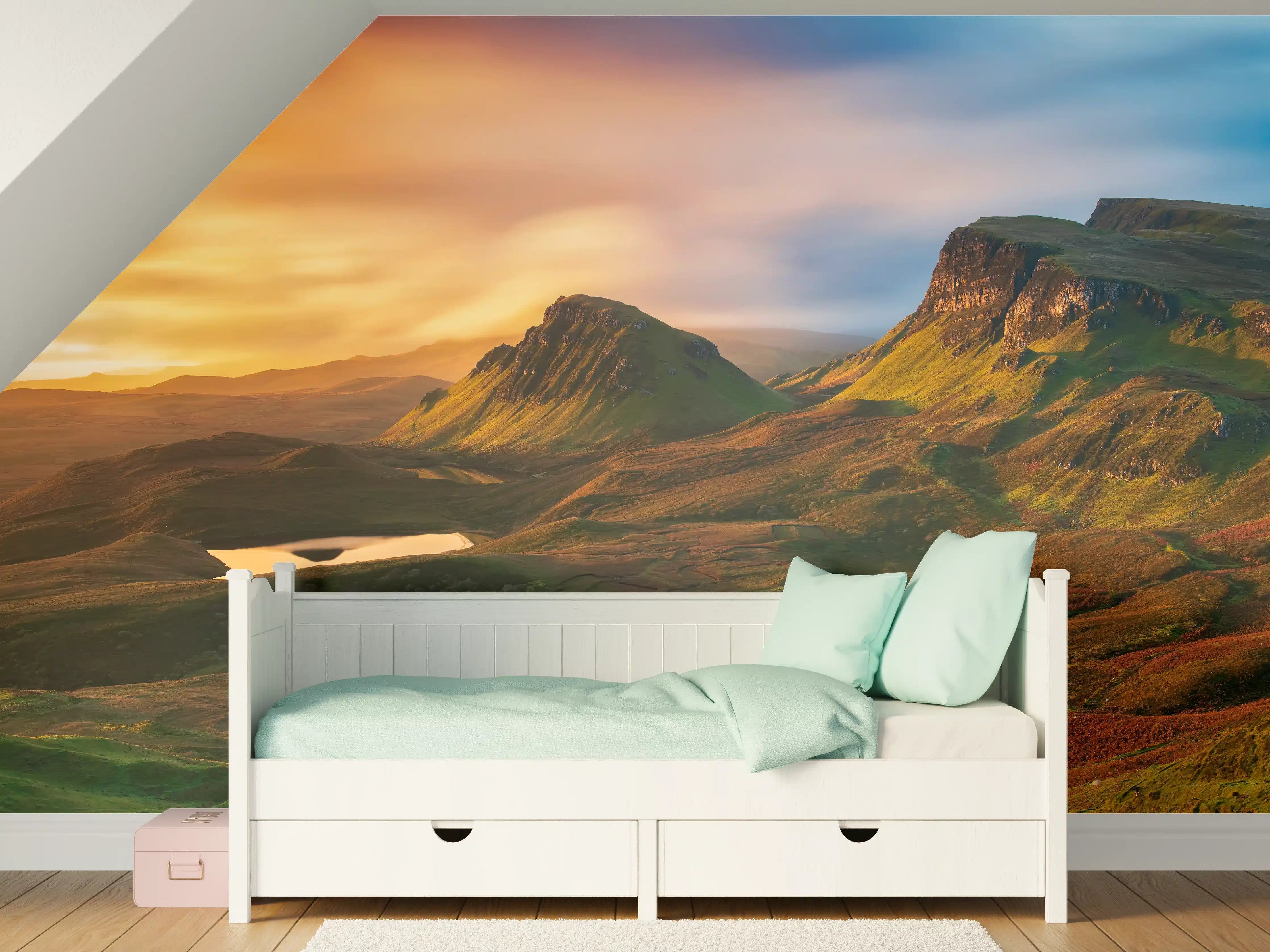 Kinderzimmer Wandgestaltung - Herbstliche Highland-Landschaft