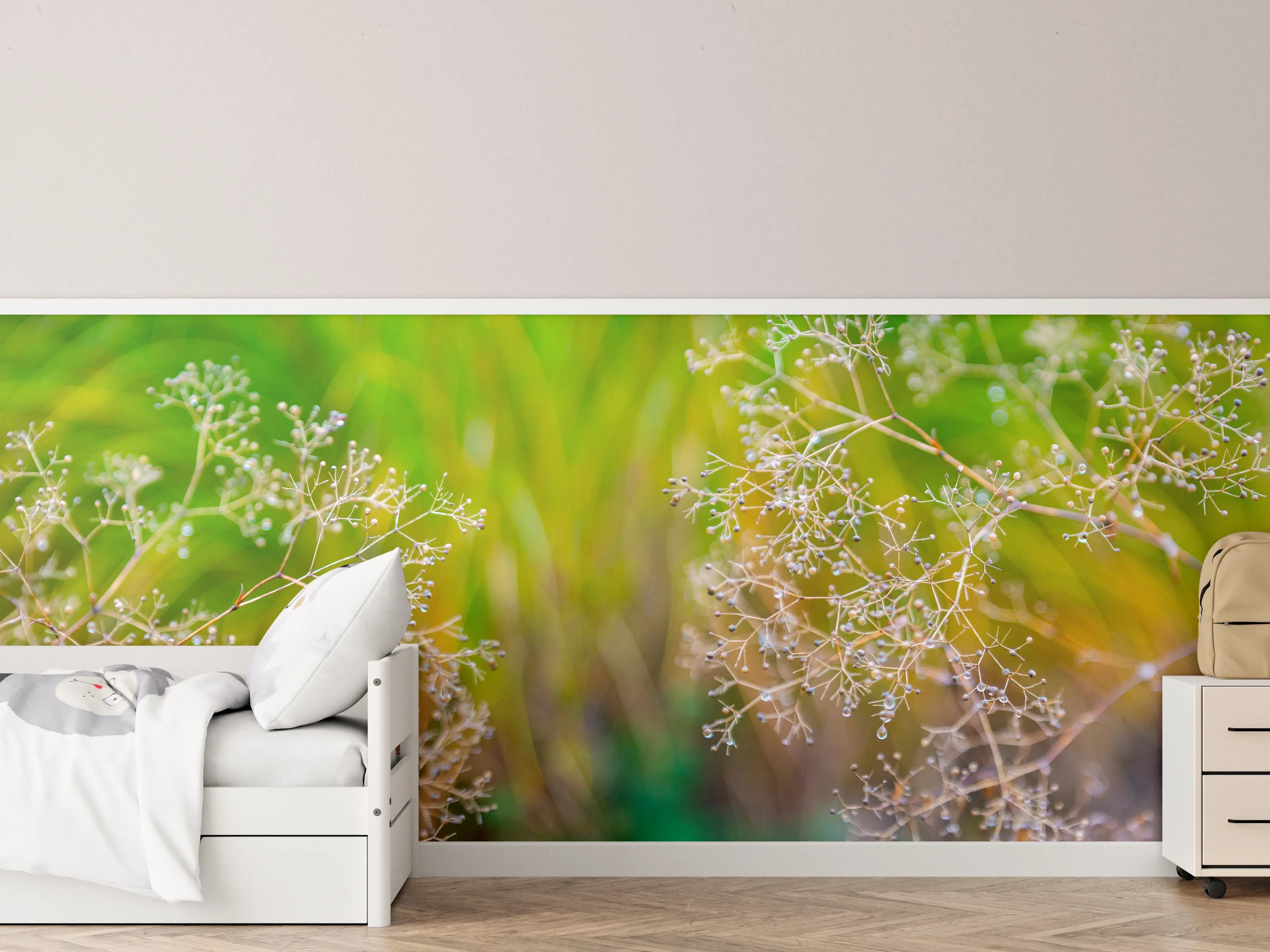 Kinderzimmer Wandgestaltung - Herbstliche Trockenblumen