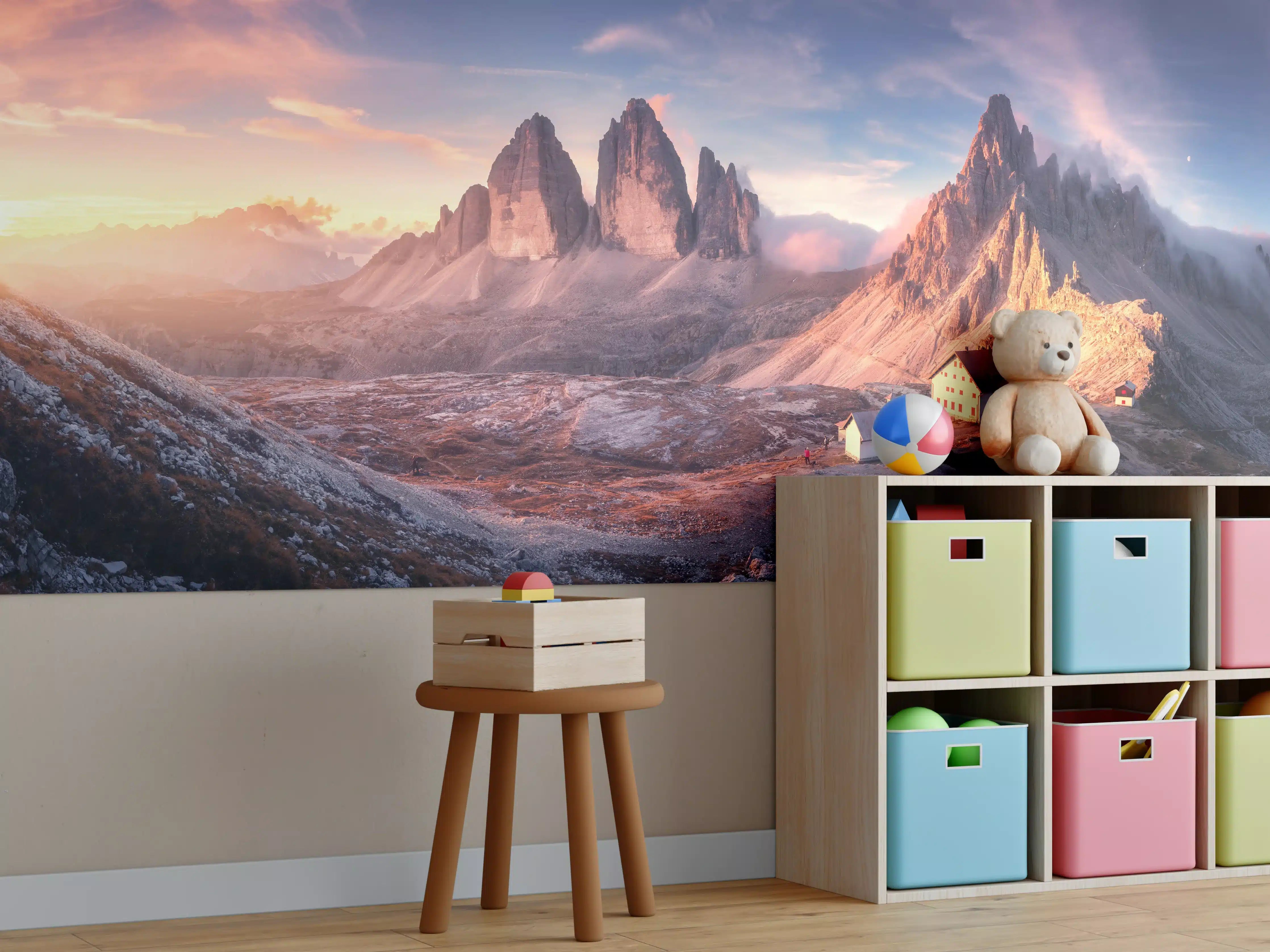 Kinderzimmer Wandgestaltung - Herbstlicher Blick auf ein Bergtal