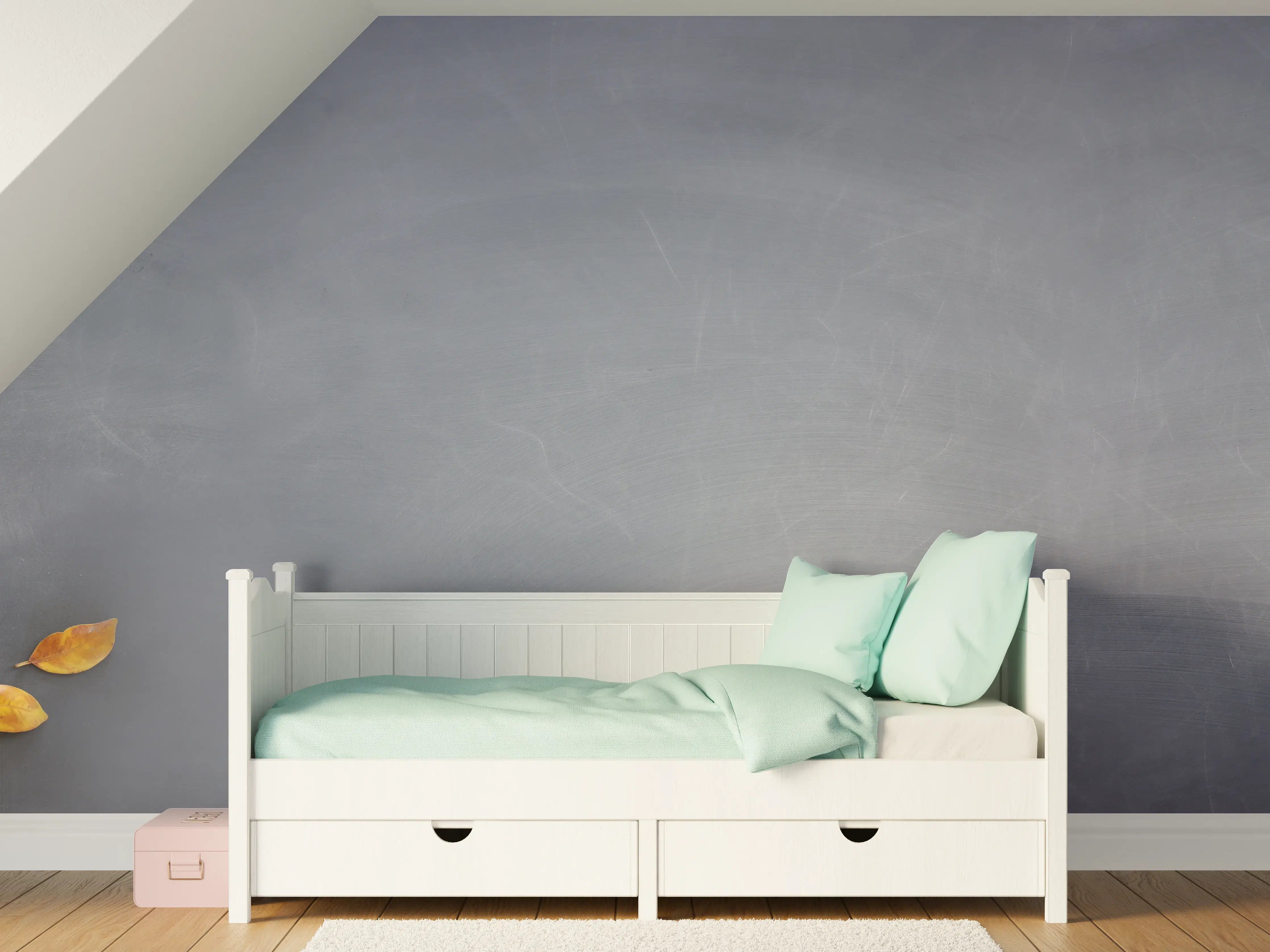 Kinderzimmer Wandgestaltung - Herbstlicher Schulbus-Design