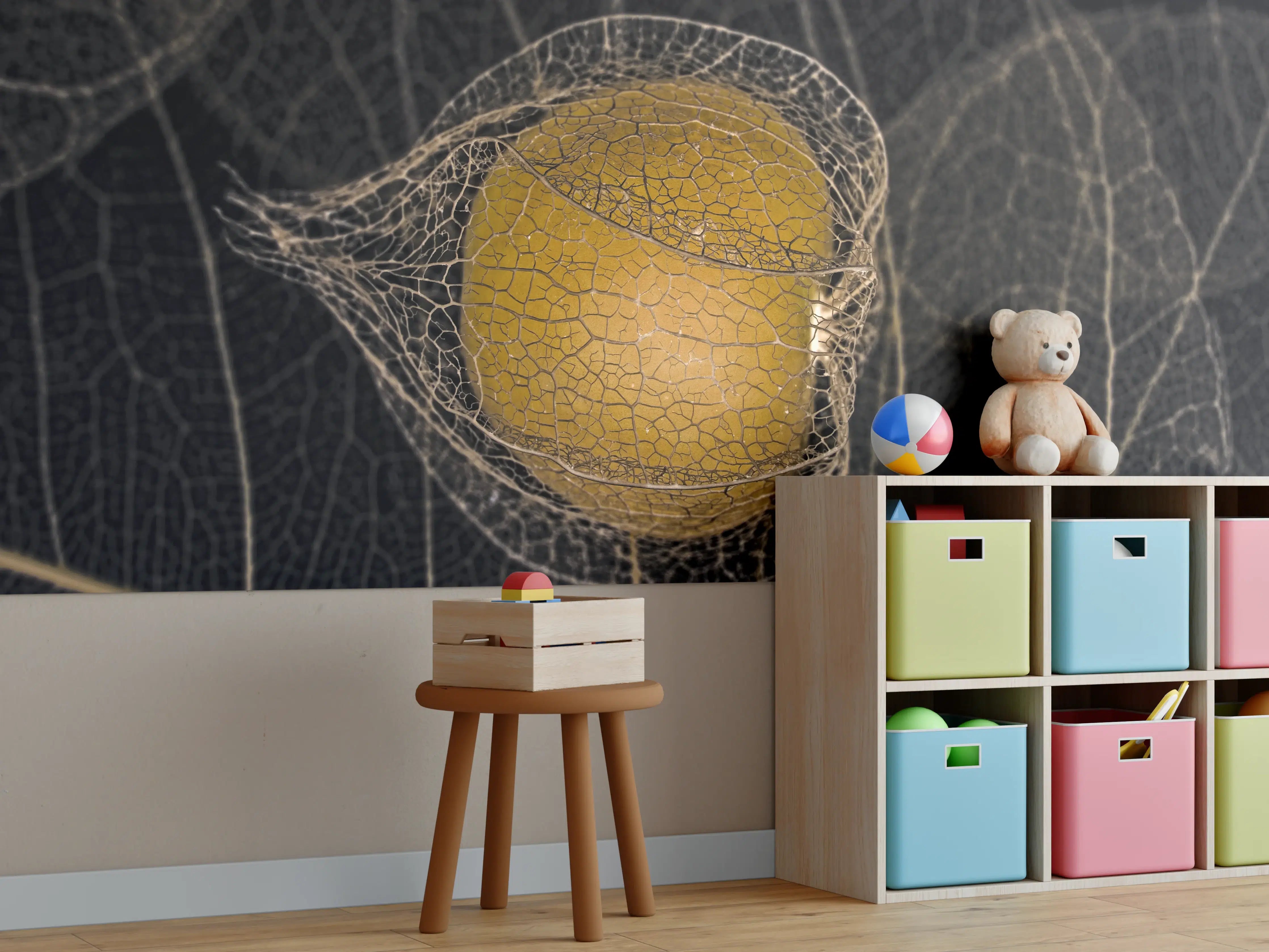 Kinderzimmer Wandgestaltung - Herbstliches Blatt - Nahaufnahme