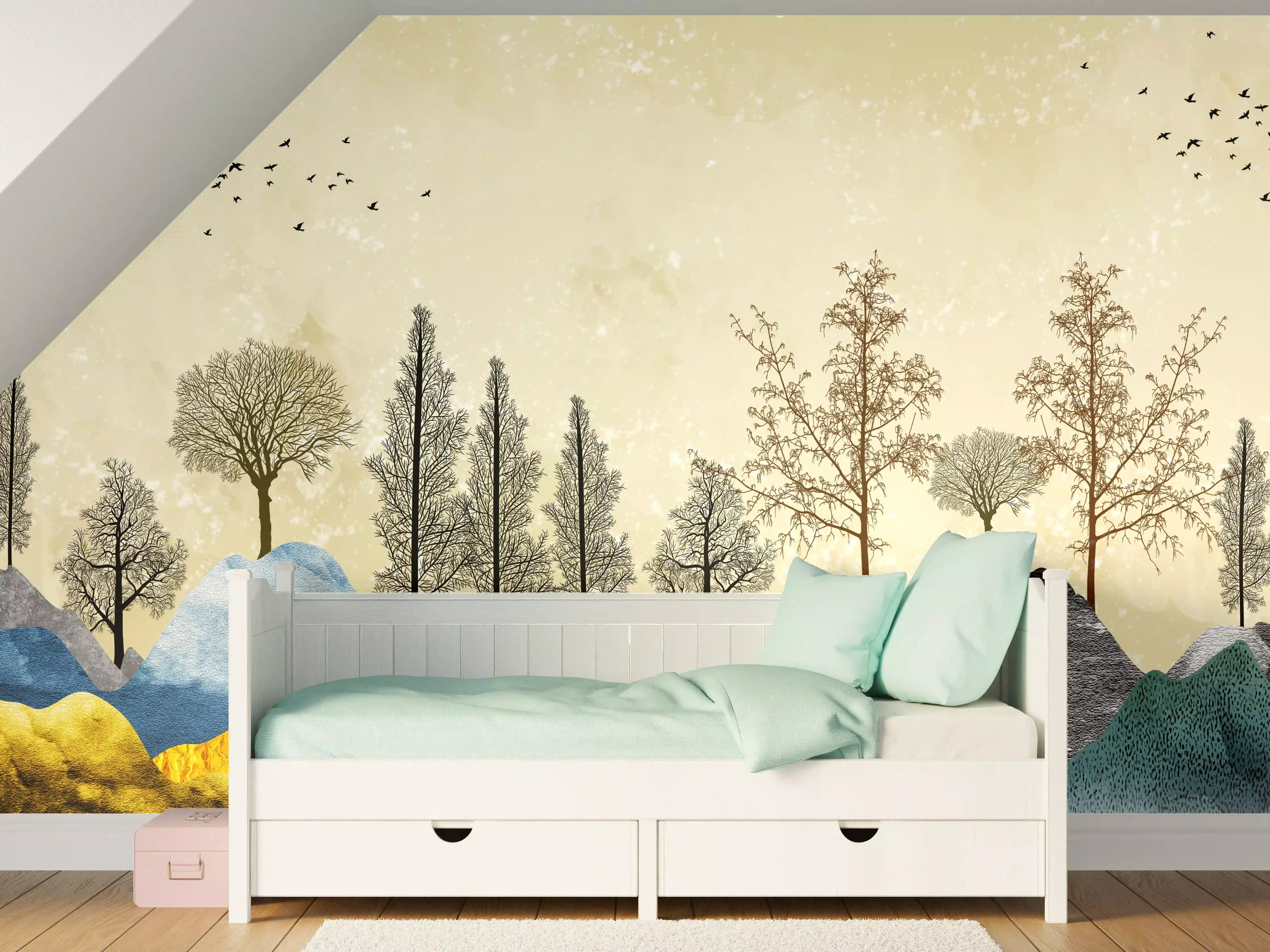 Kinderzimmer Wandgestaltung - Herbstliches Gemälde