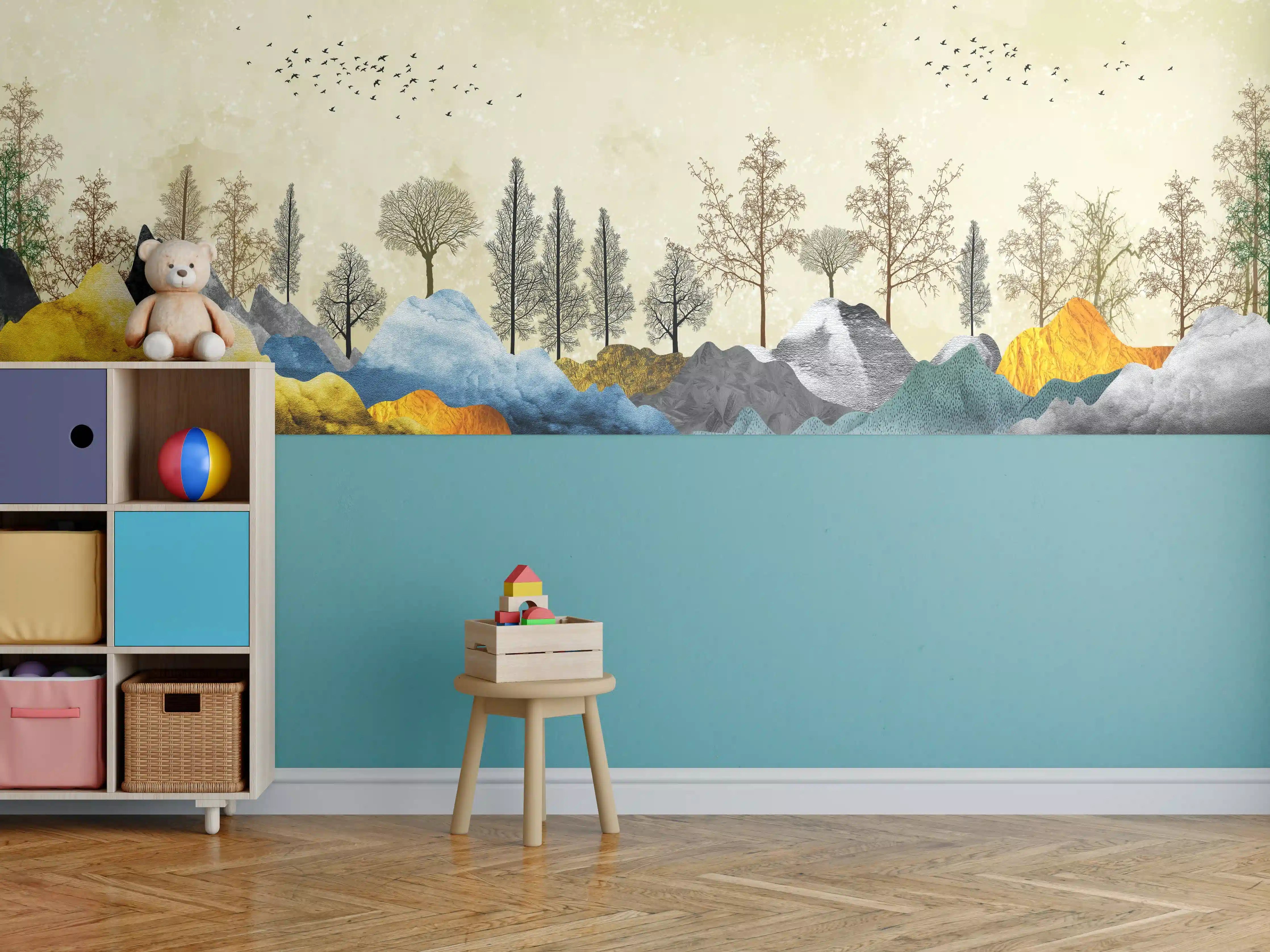 Kinderzimmer Wandgestaltung - Herbstliches Gemälde