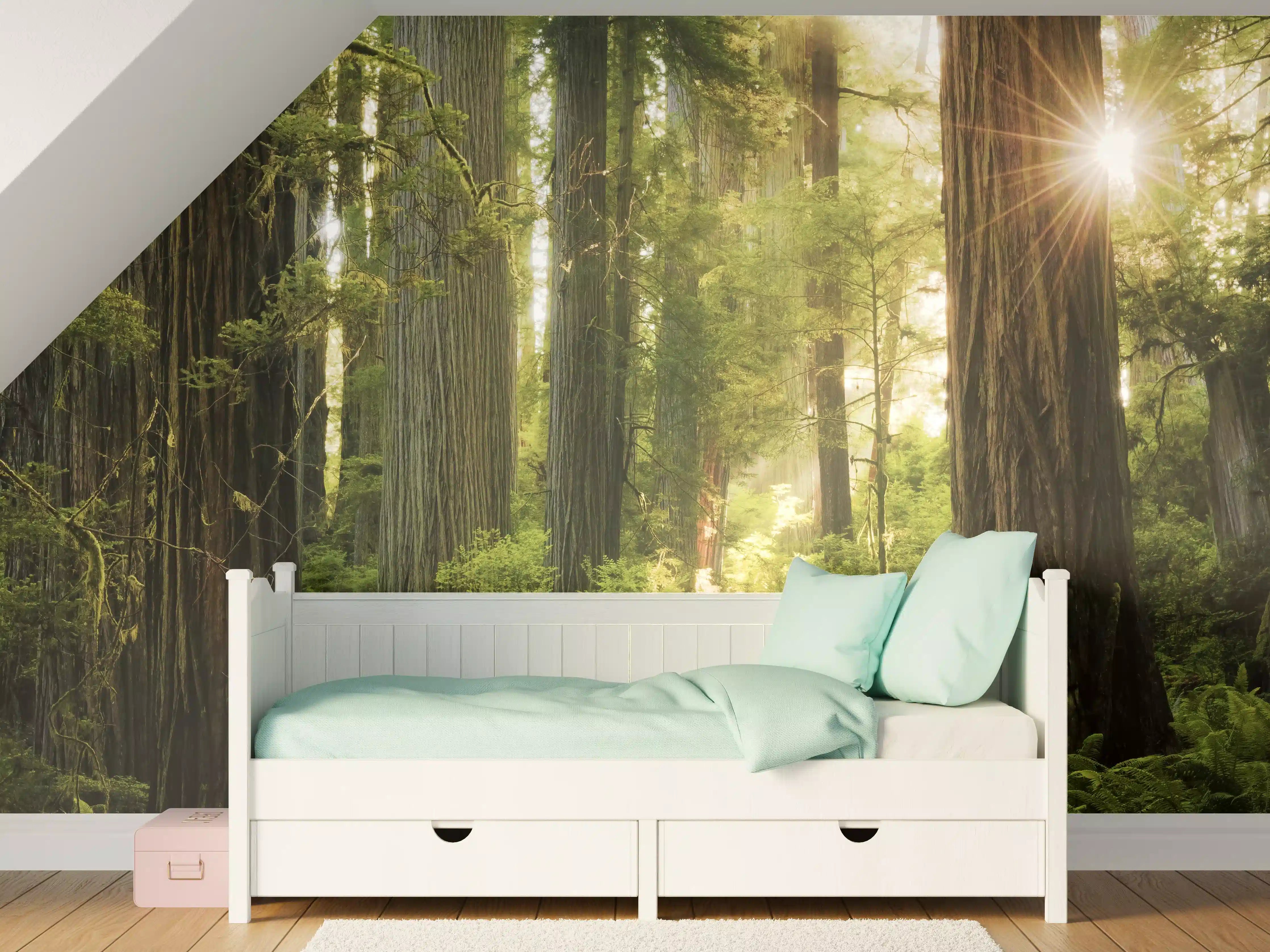 Kinderzimmer Wandgestaltung - Herbstwald Lichtspiel