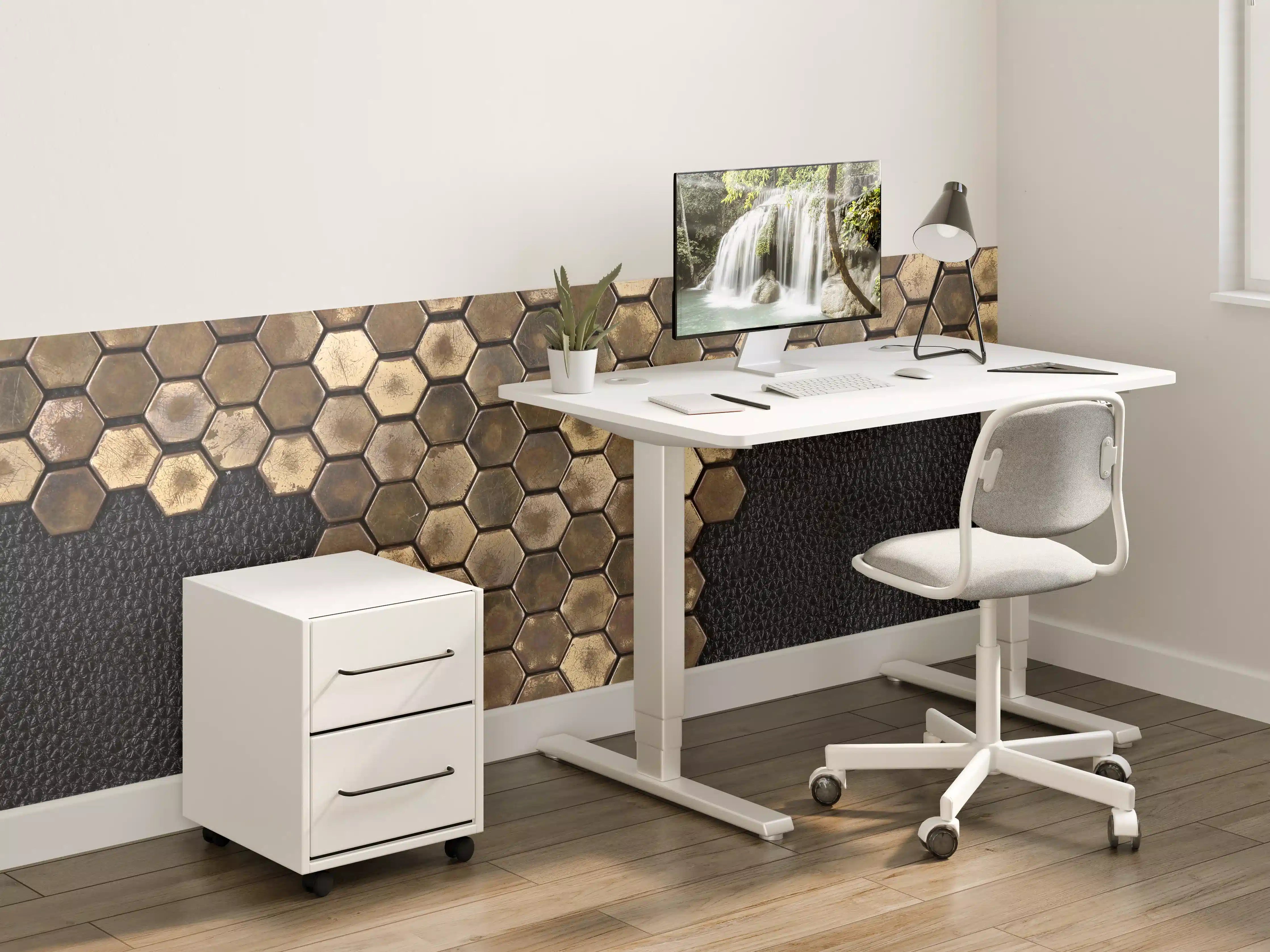 Kinderzimmer Wandgestaltung - Hexagonale Holzmuster in Naturtönen