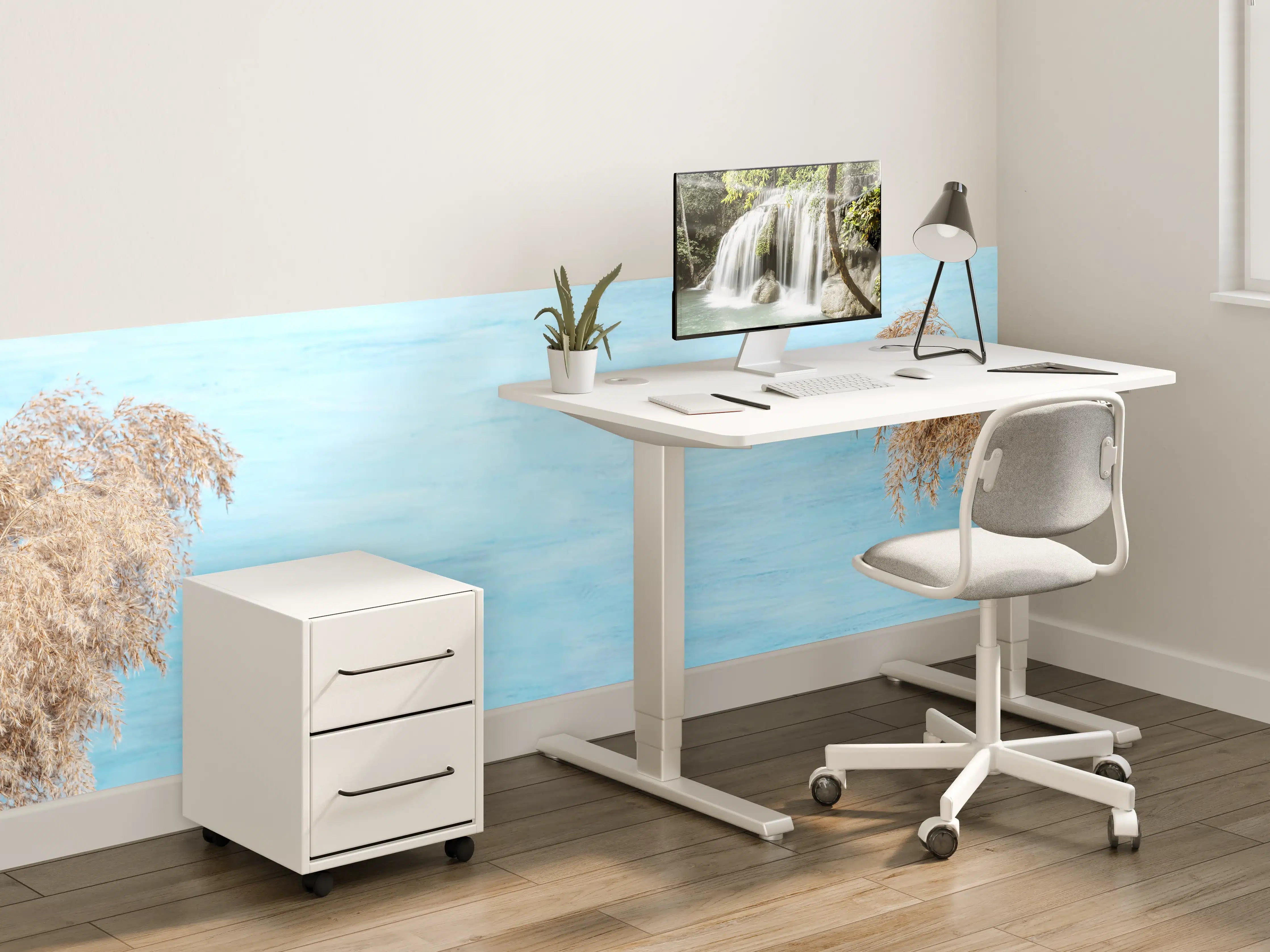 Kinderzimmer Wandgestaltung - Himmel in sanftem Blau mit Wolken