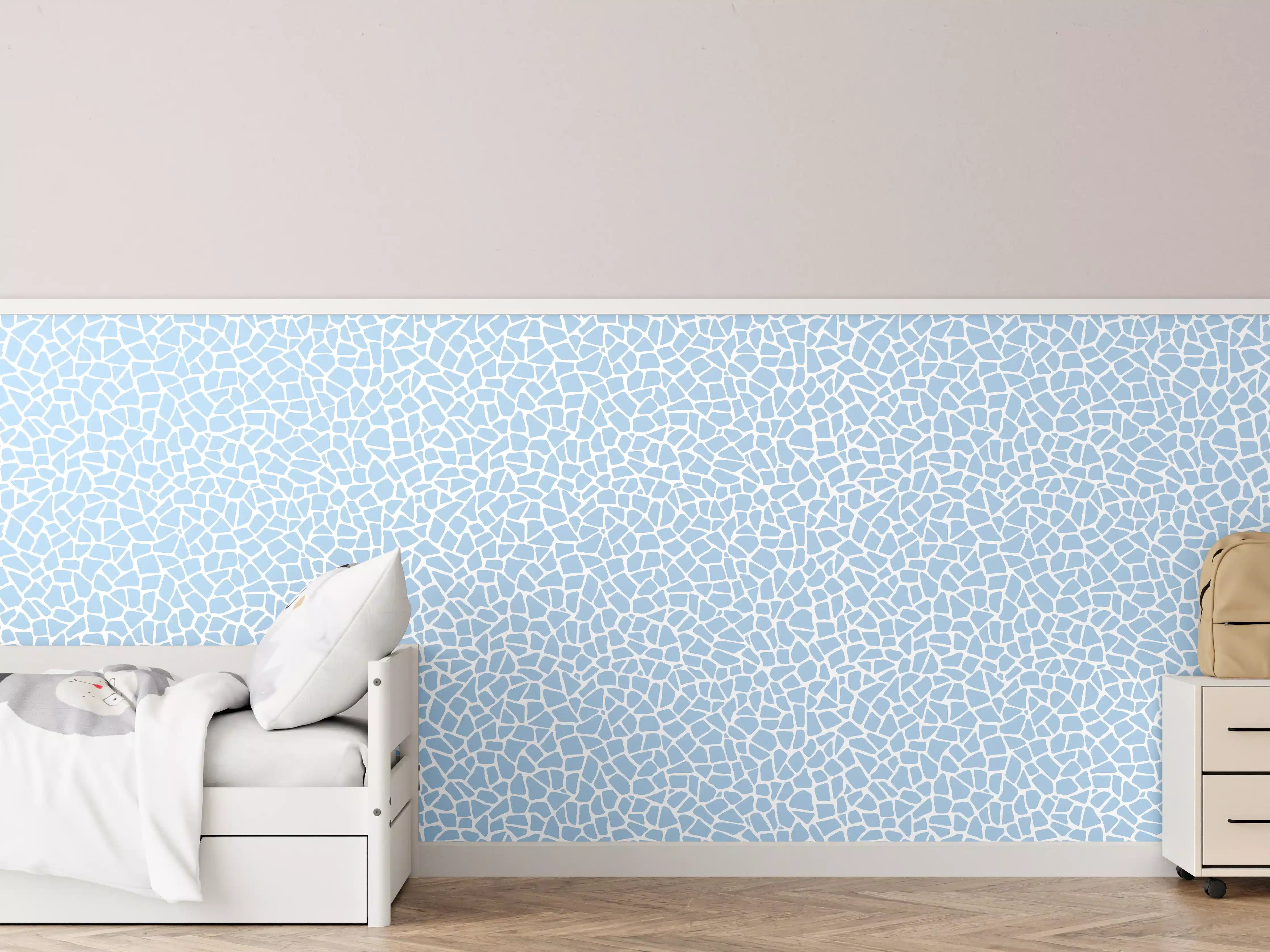 Kinderzimmer Wandgestaltung - Himmelblauer Backsplash