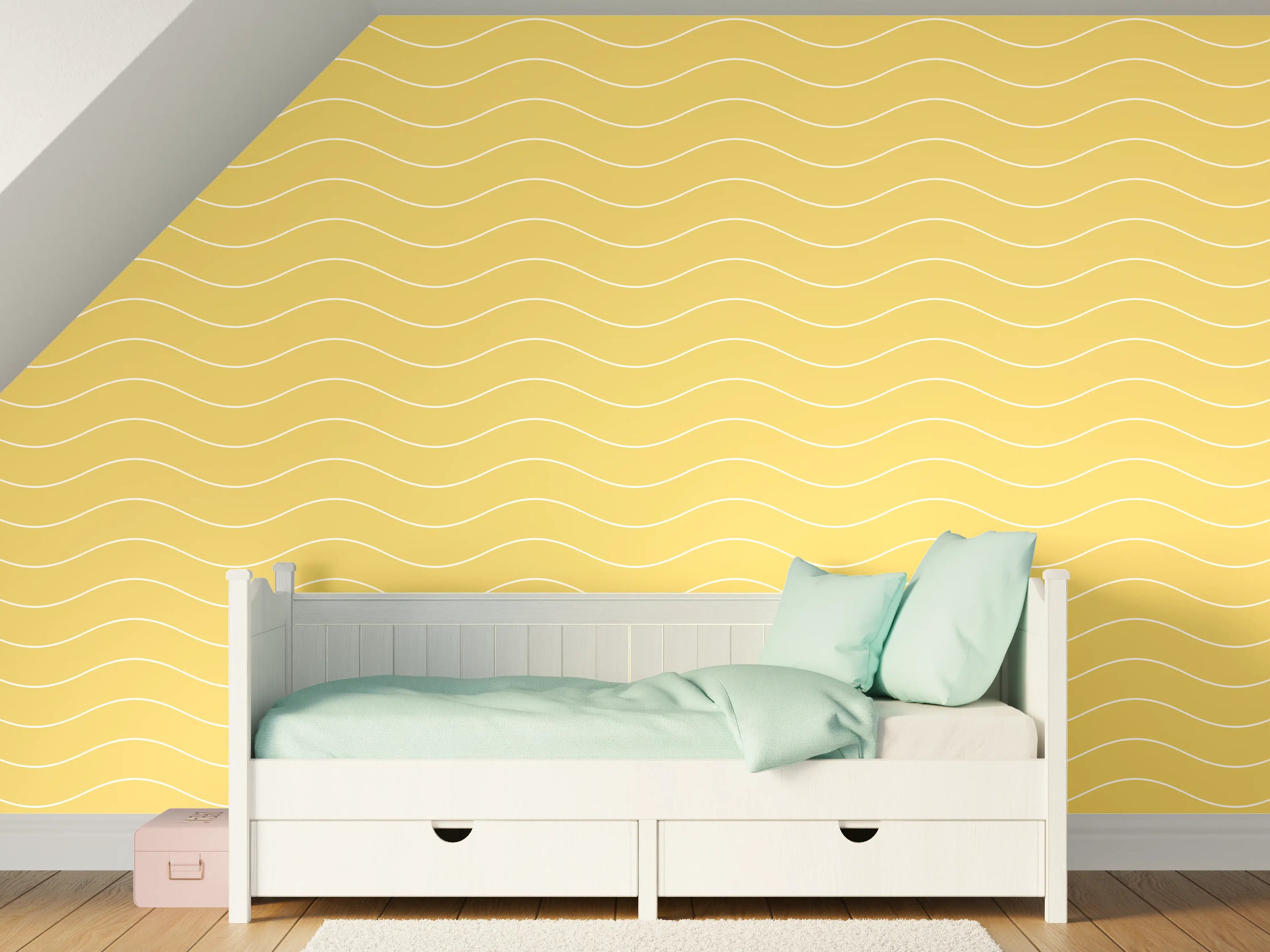 Kinderzimmer Wandgestaltung - Himmelblauer Wasserfall