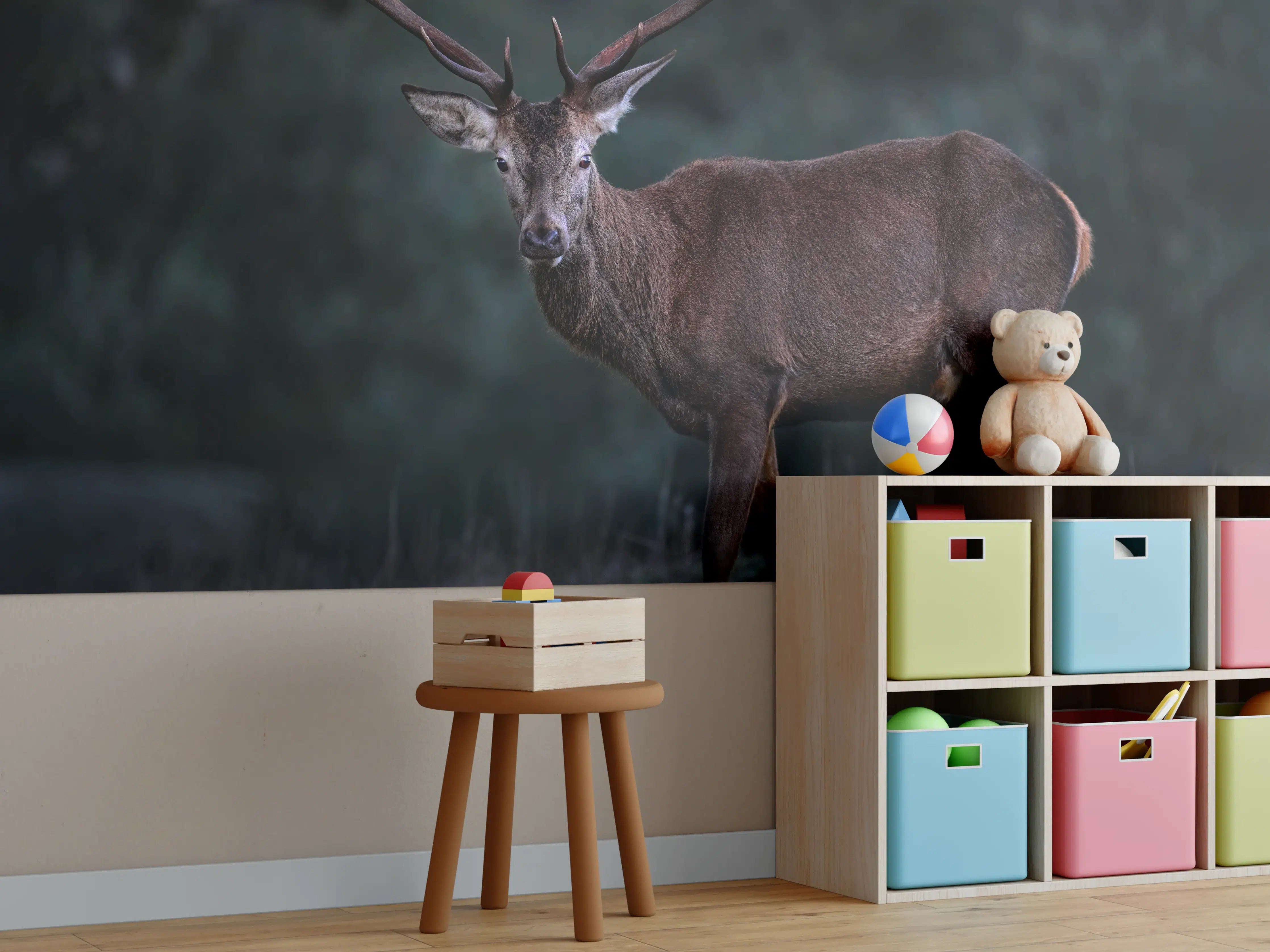 Kinderzimmer Wandgestaltung - Hirsche Gebirge Sierra de Andujar