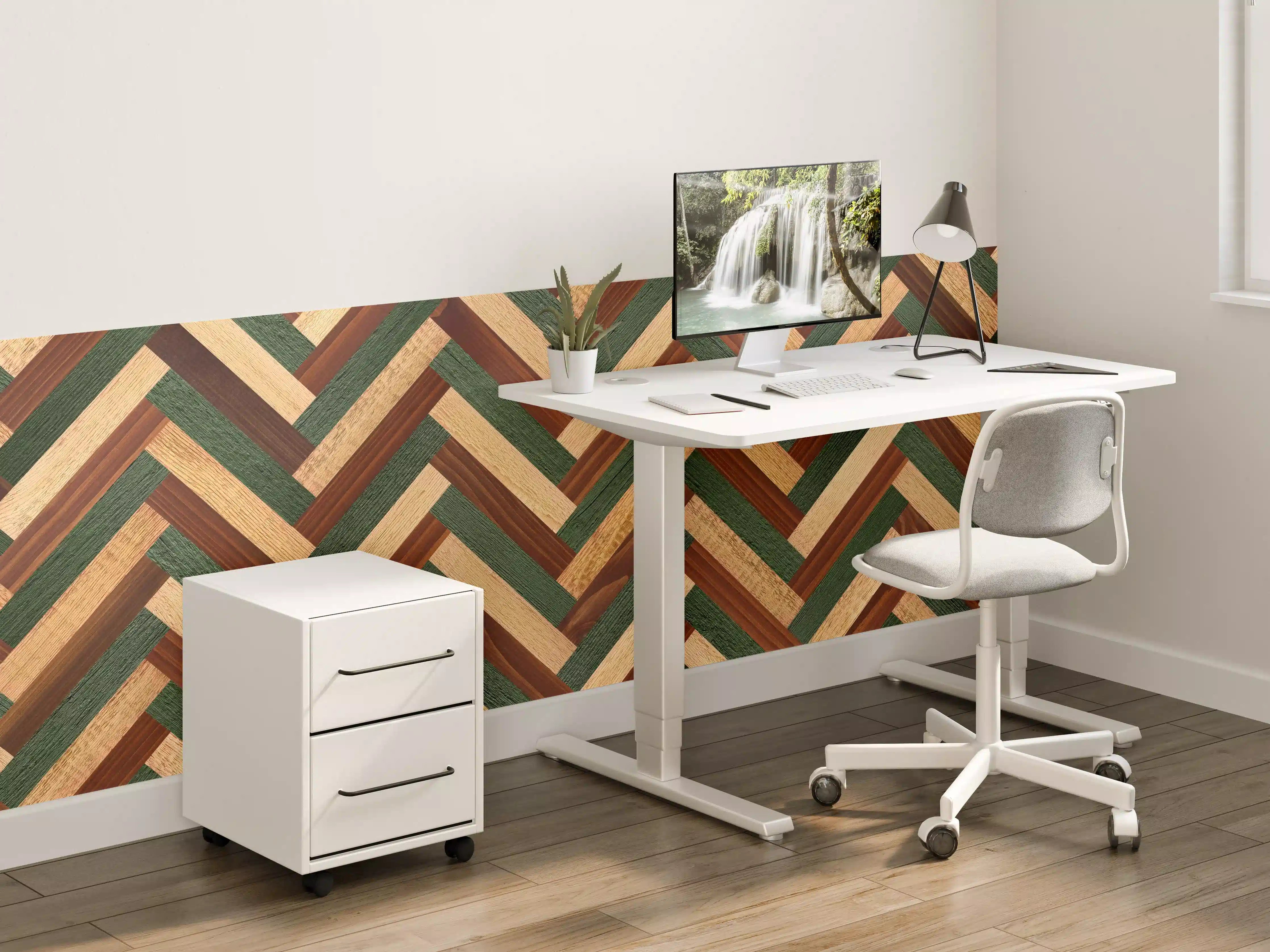 Kinderzimmer Wandgestaltung - Hölzernes buntes Muster