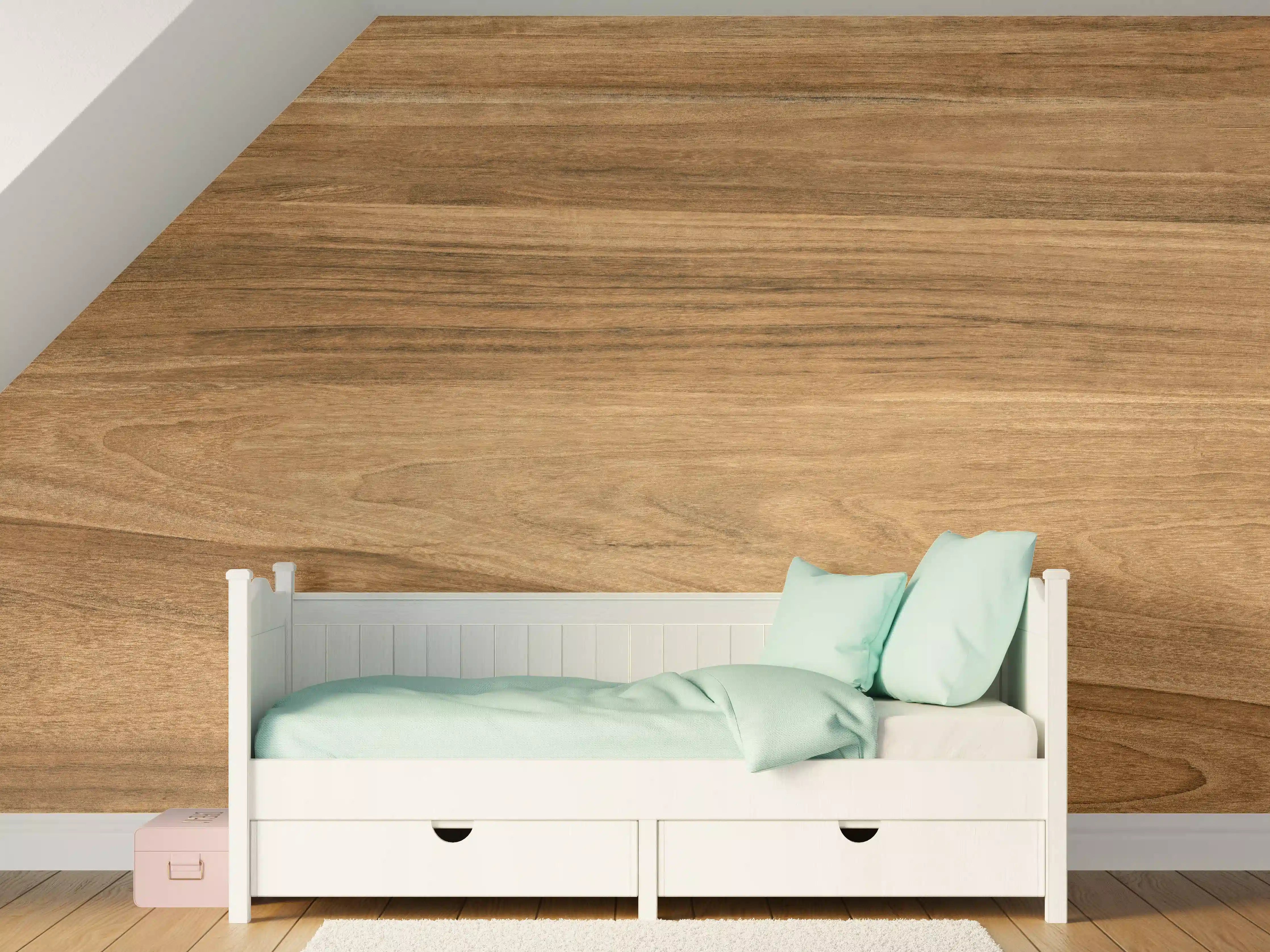 Kinderzimmer Wandgestaltung - Holz-Natur Muster