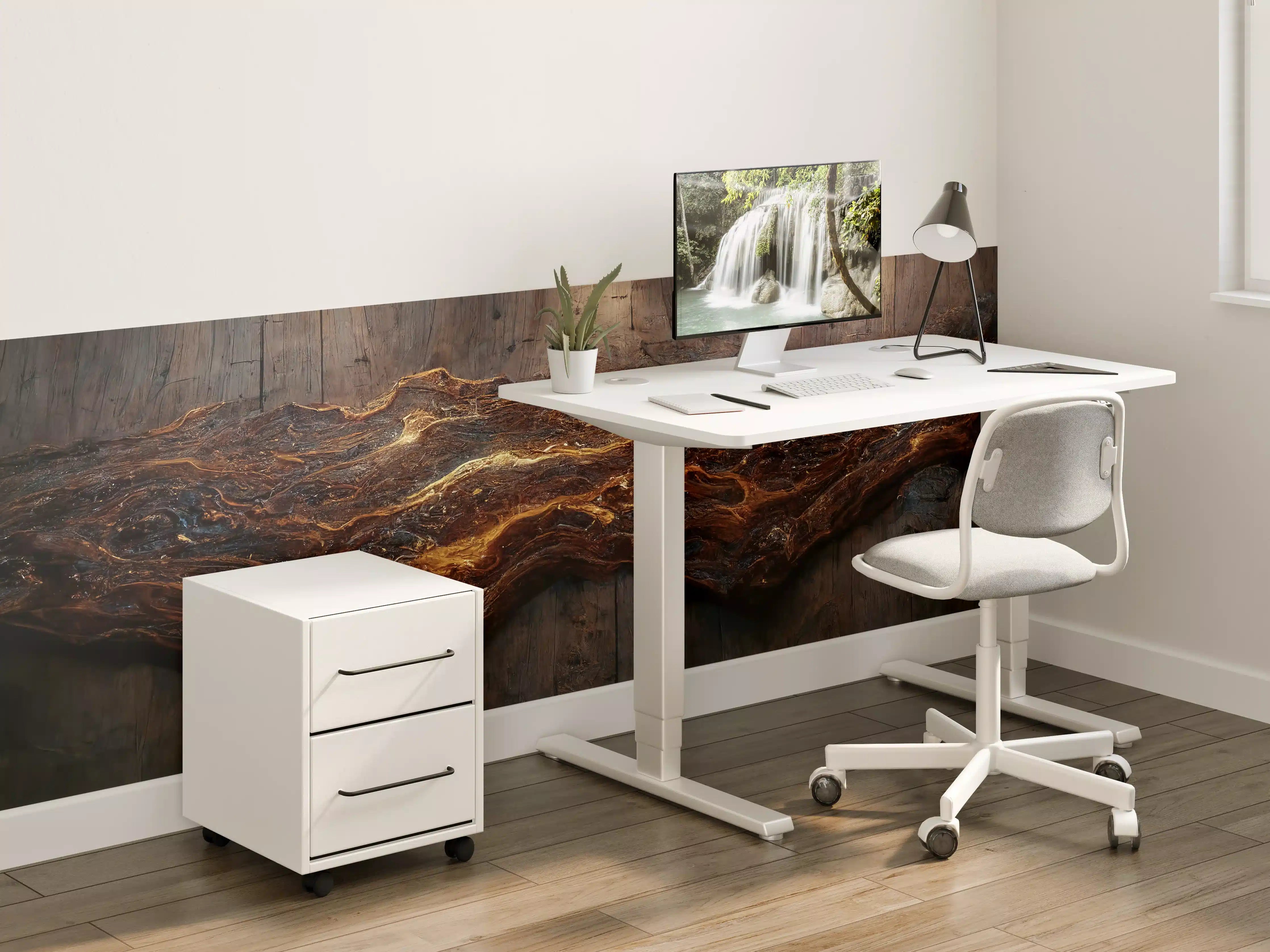 Kinderzimmer Wandgestaltung - Holzplatte mit blauem Epoxid