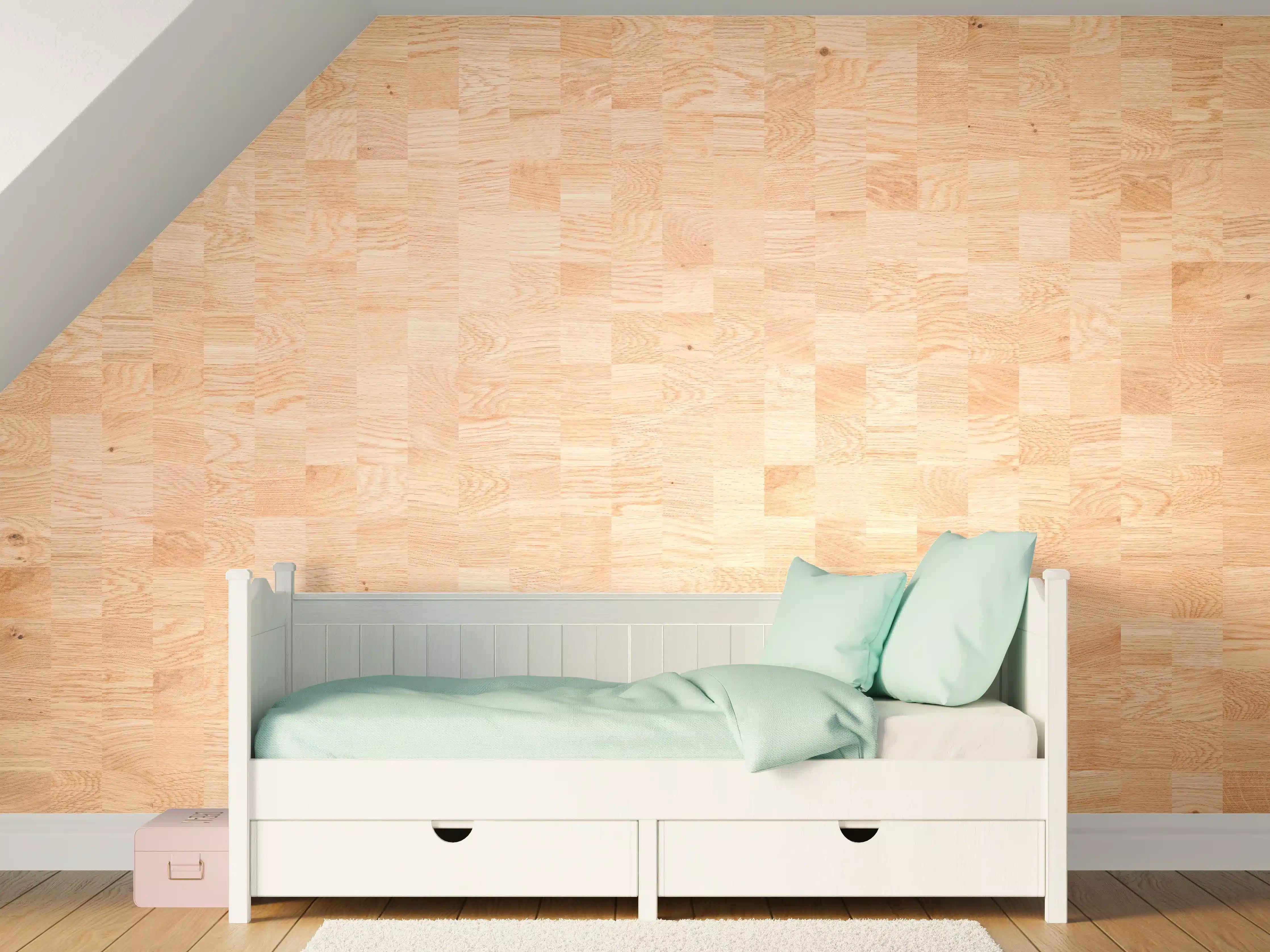 Kinderzimmer Wandgestaltung - Holztextur aus Eschenholz