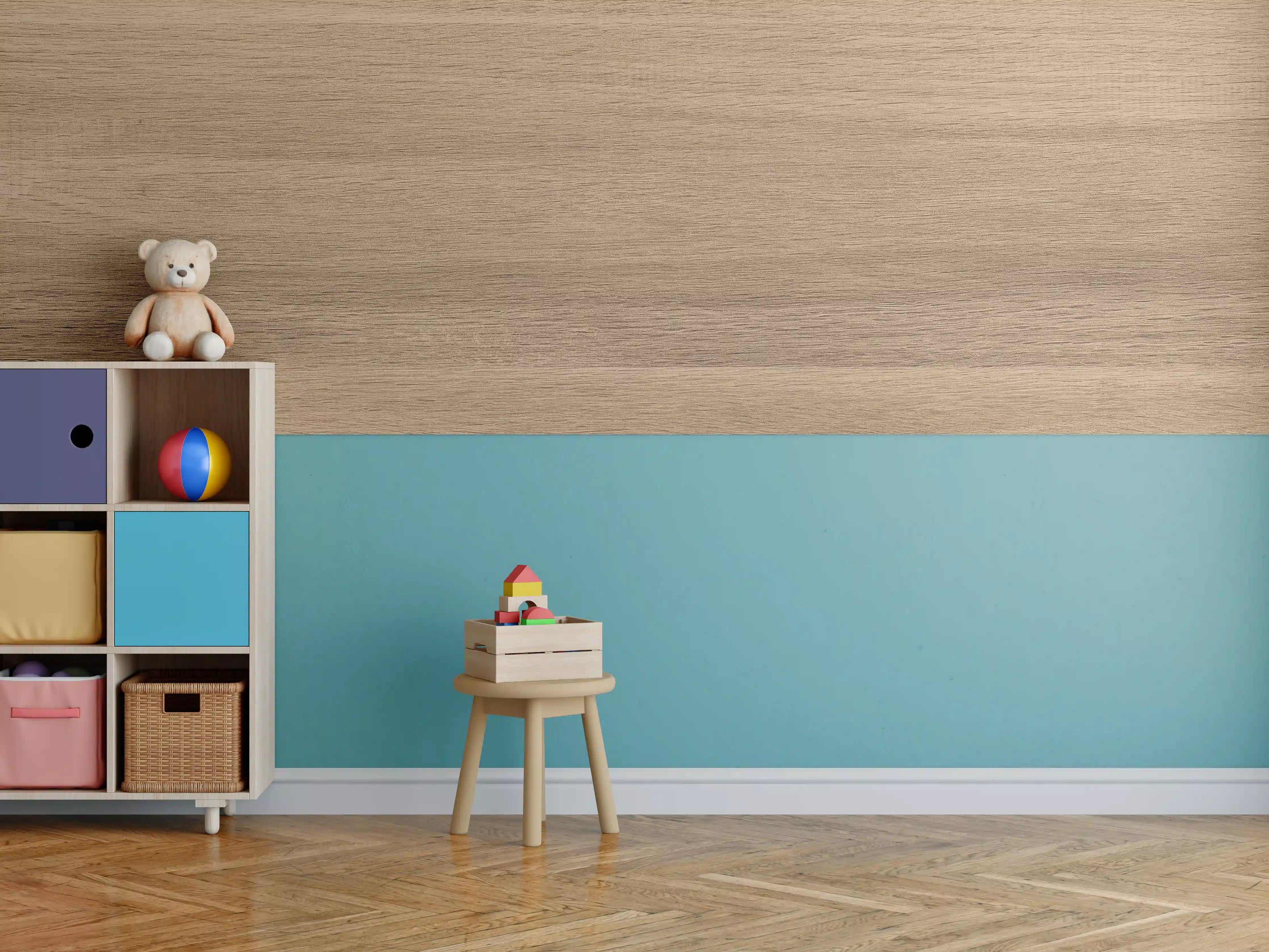 Kinderzimmer Wandgestaltung - Holztextur und hölzerner Hintergrund 2