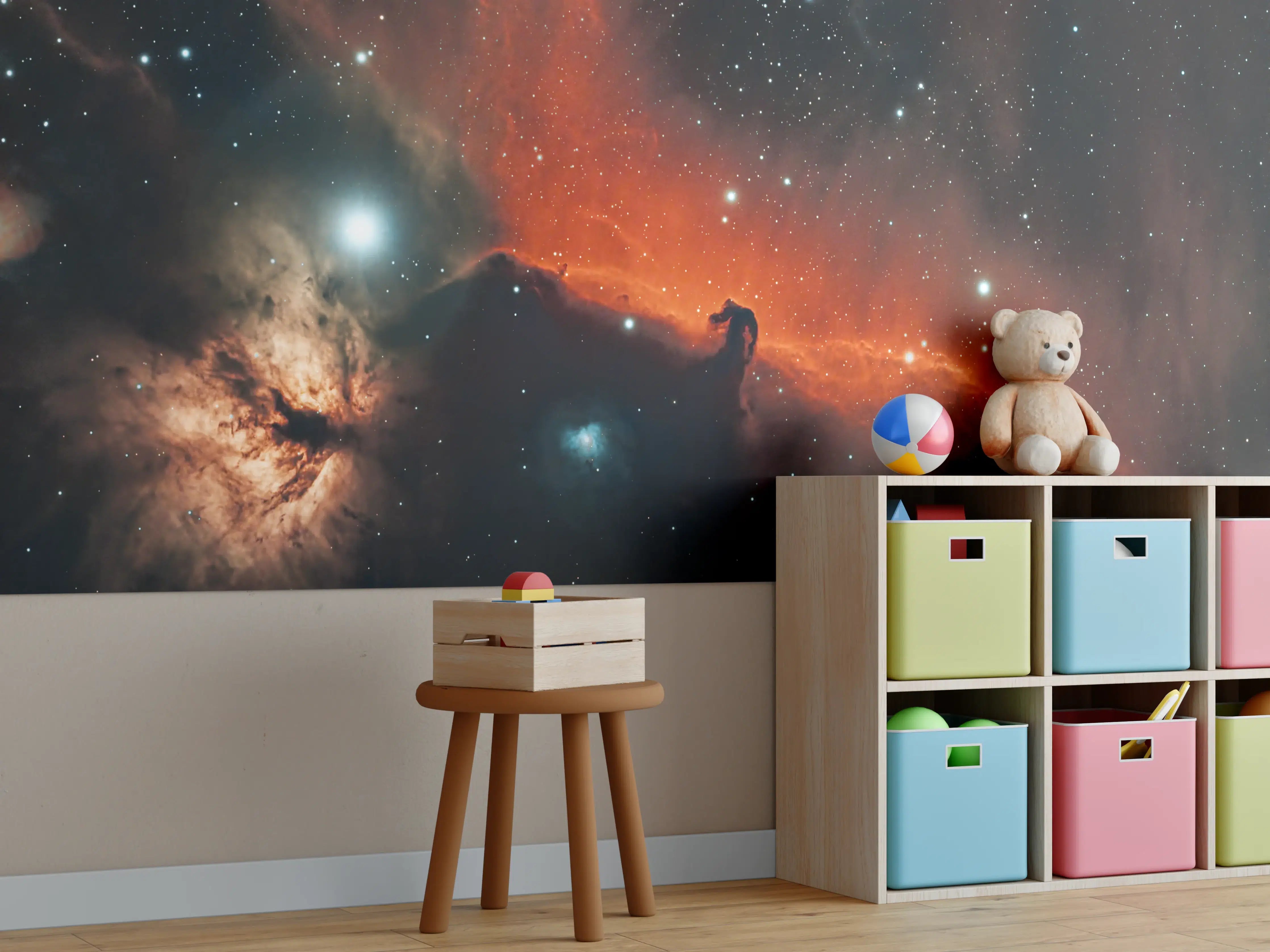 Kinderzimmer Wandgestaltung - Horsehead amd Flame Nebula
