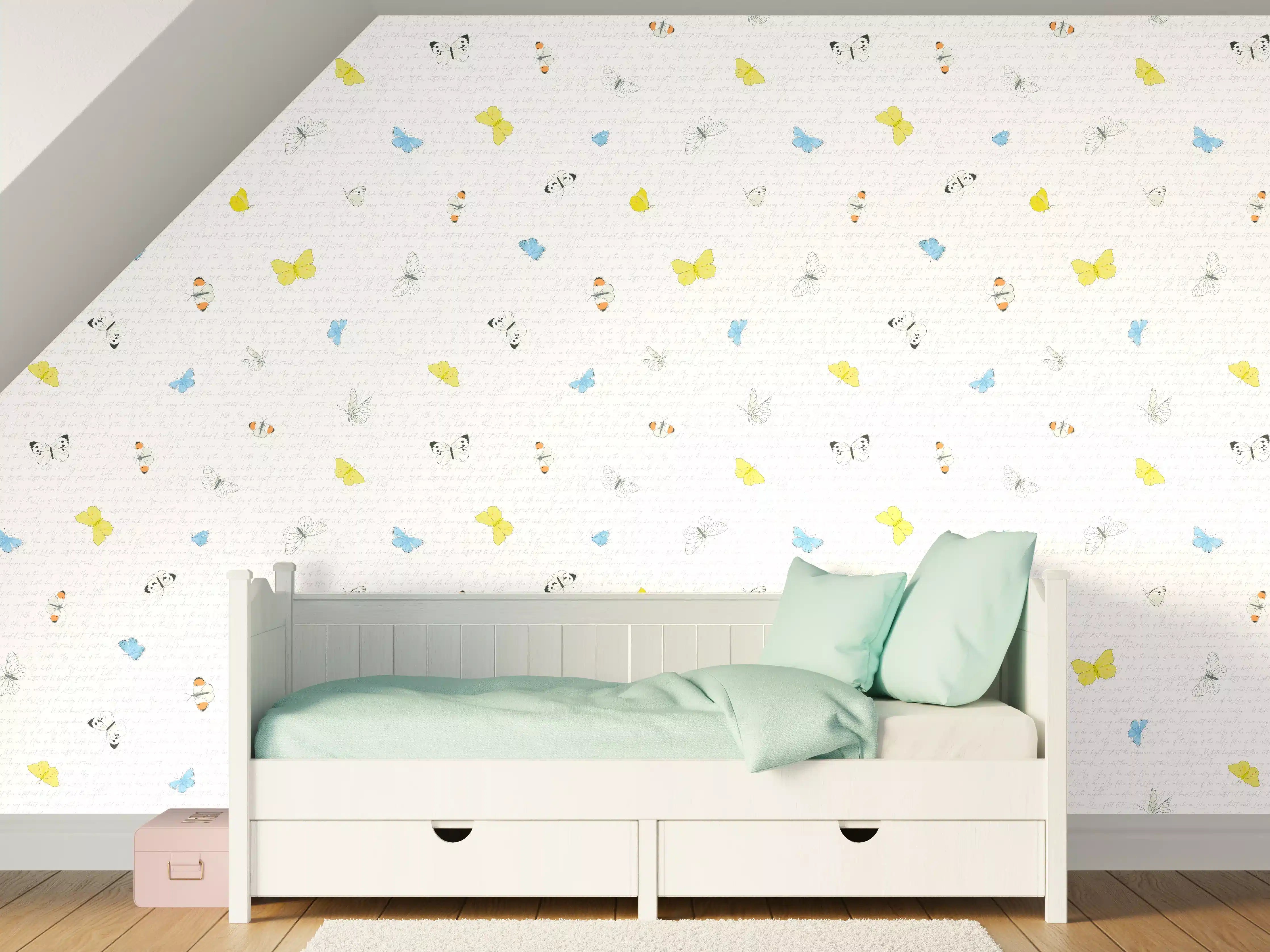 Kinderzimmer Wandgestaltung - Hübscher Babymotiv-Druck in zarten Farben