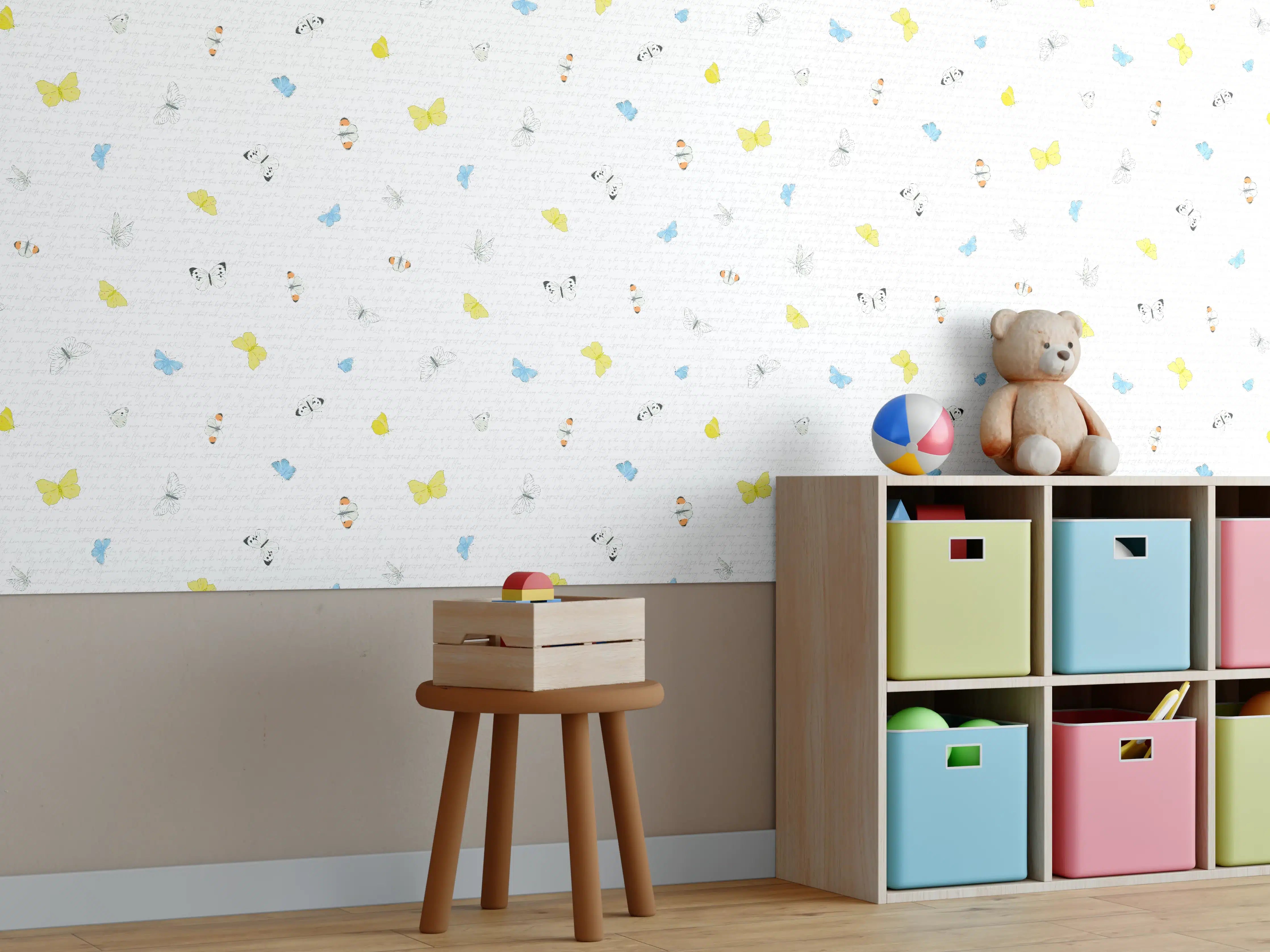 Kinderzimmer Wandgestaltung - Hübscher Babymotiv-Druck in zarten Farben