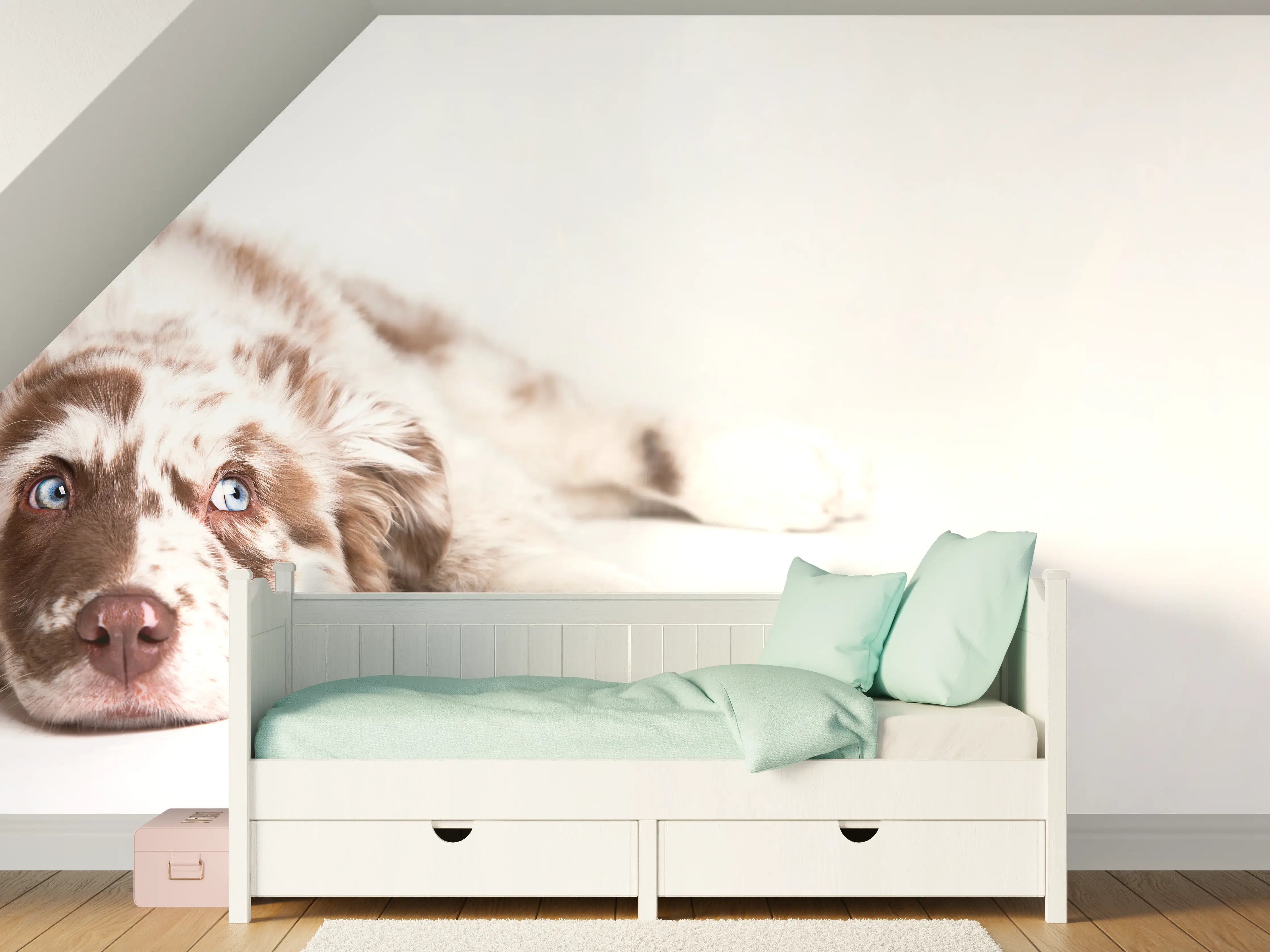 Kinderzimmer Wandgestaltung - Hunde Portrait - Australian Shepherd