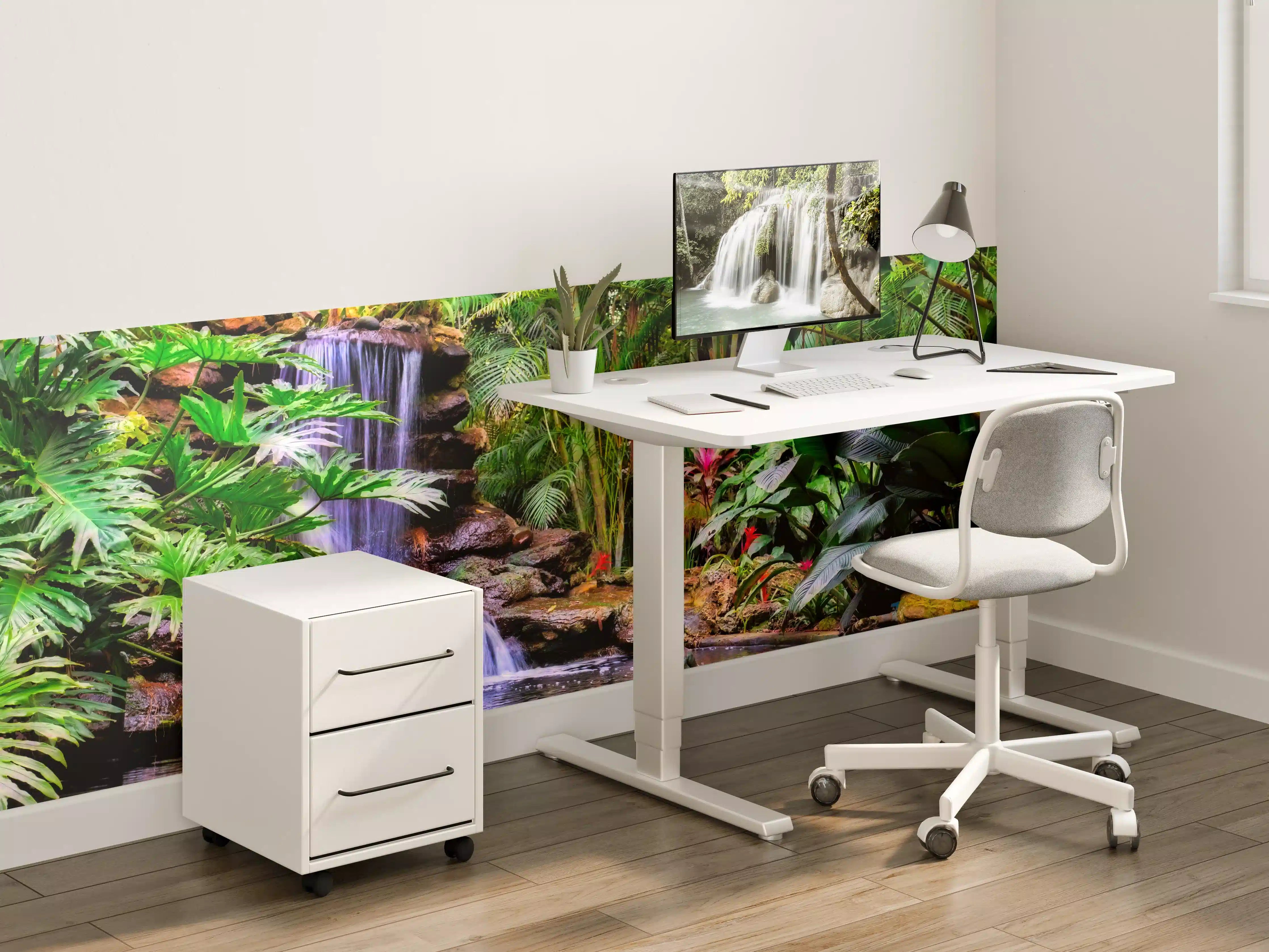 Kinderzimmer Wandgestaltung - Idyllische Dschungellandschaft mit Wasserfall