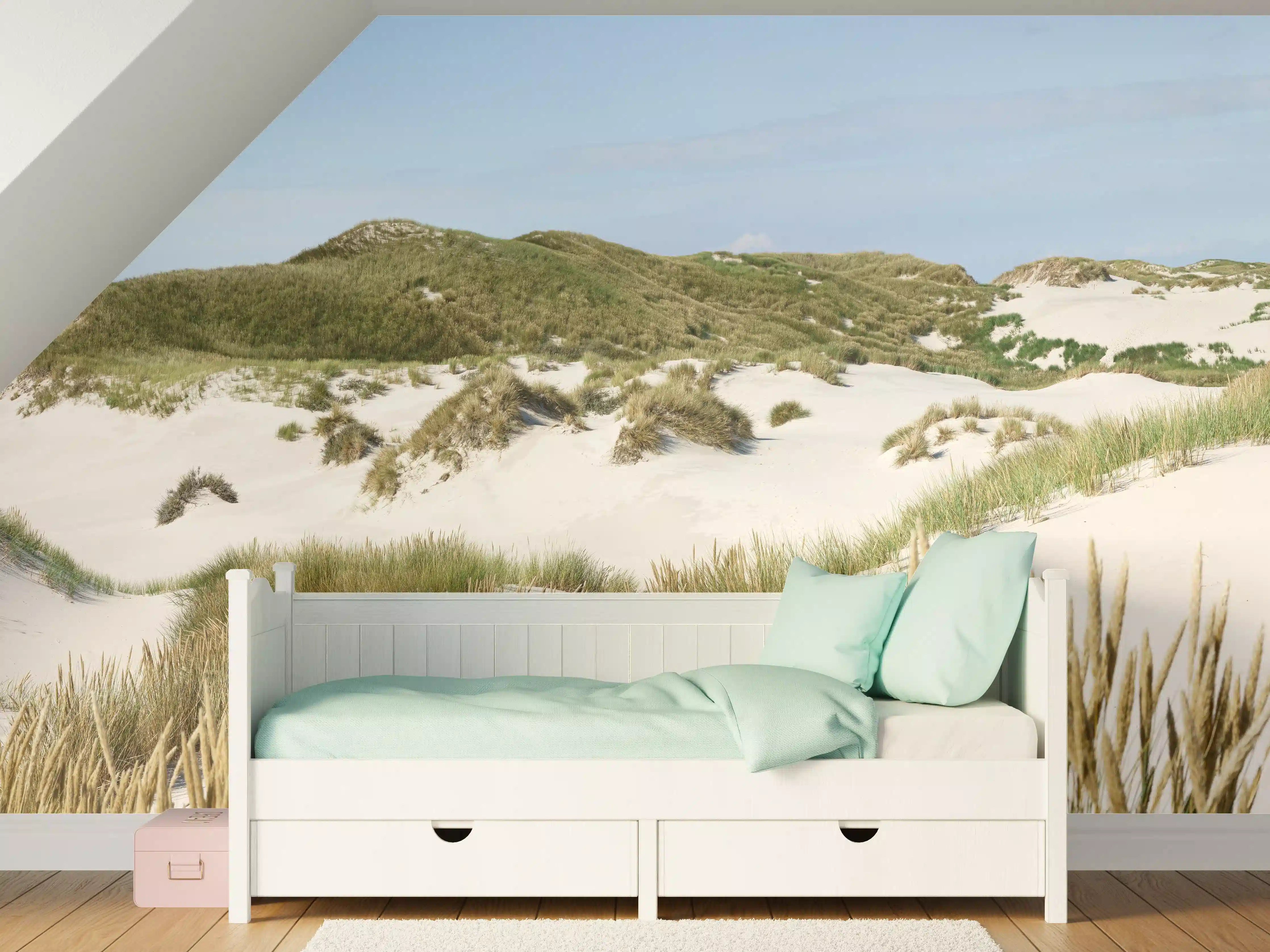 Kinderzimmer Wandgestaltung - Idyllische Dünenlandschaft am Meer