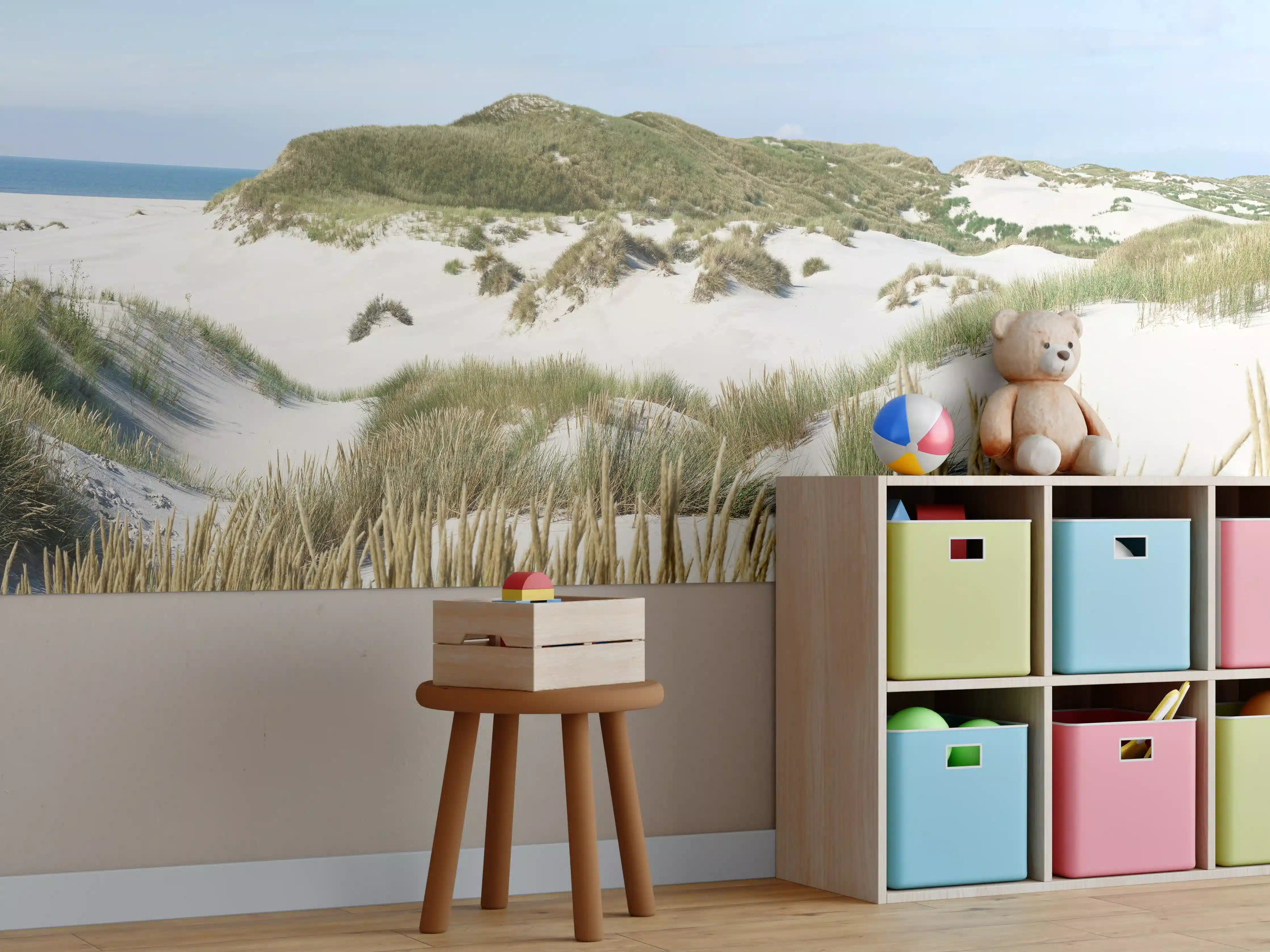 Kinderzimmer Wandgestaltung - Idyllische Dünenlandschaft am Meer