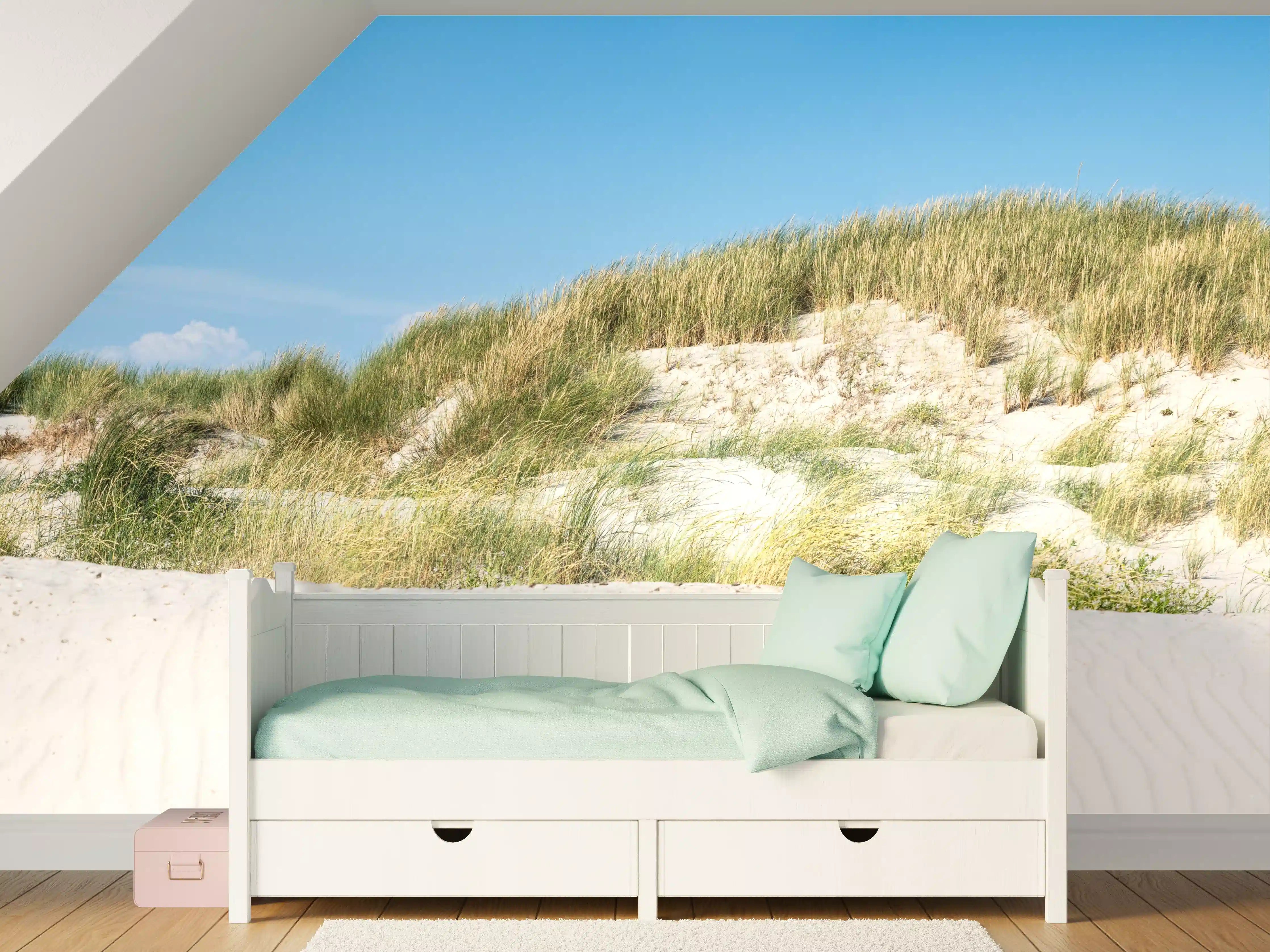 Kinderzimmer Wandgestaltung - Idyllische Dünenlandschaft im Sonnenschein