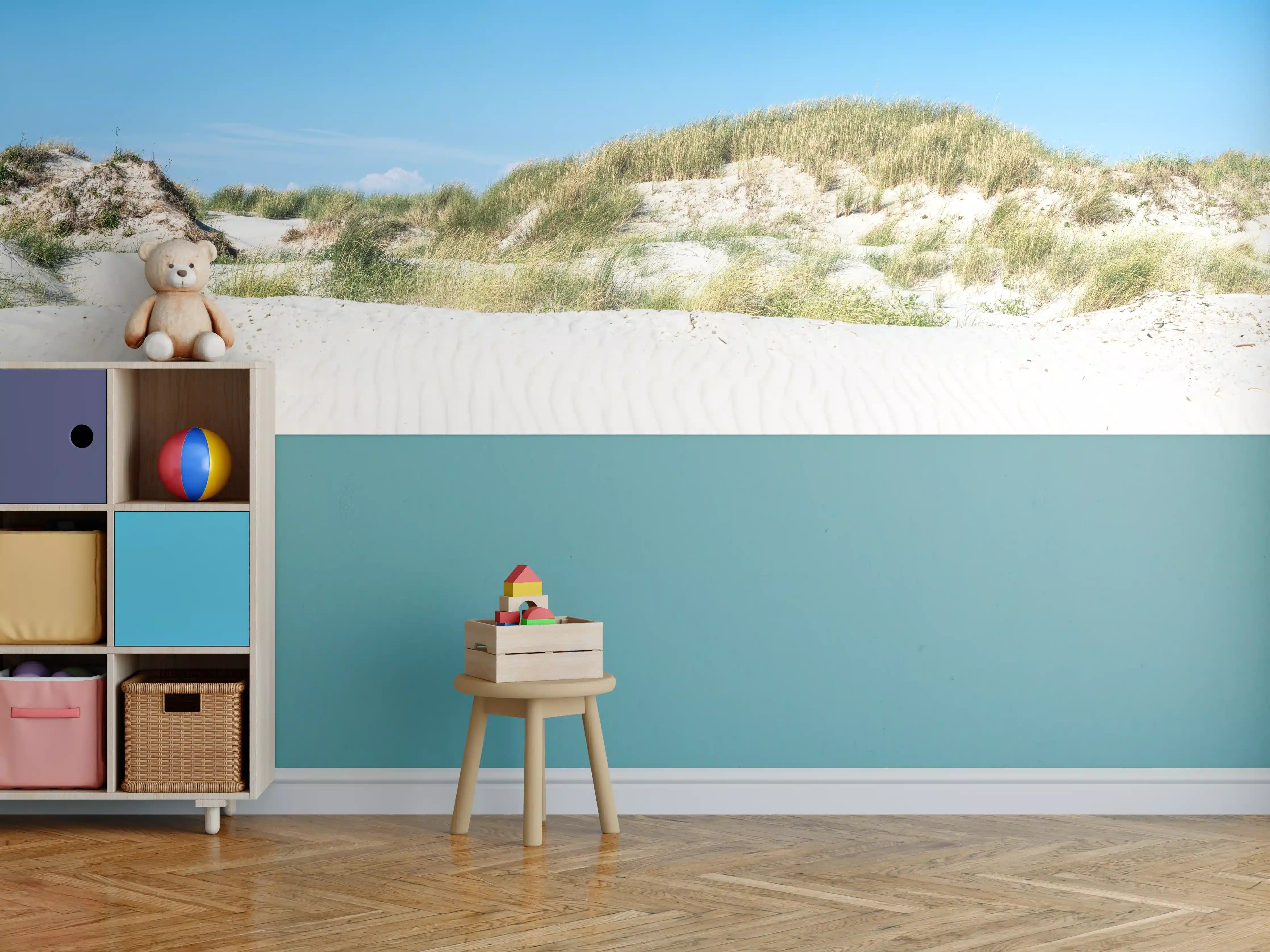 Kinderzimmer Wandgestaltung - Idyllische Dünenlandschaft im Sonnenschein