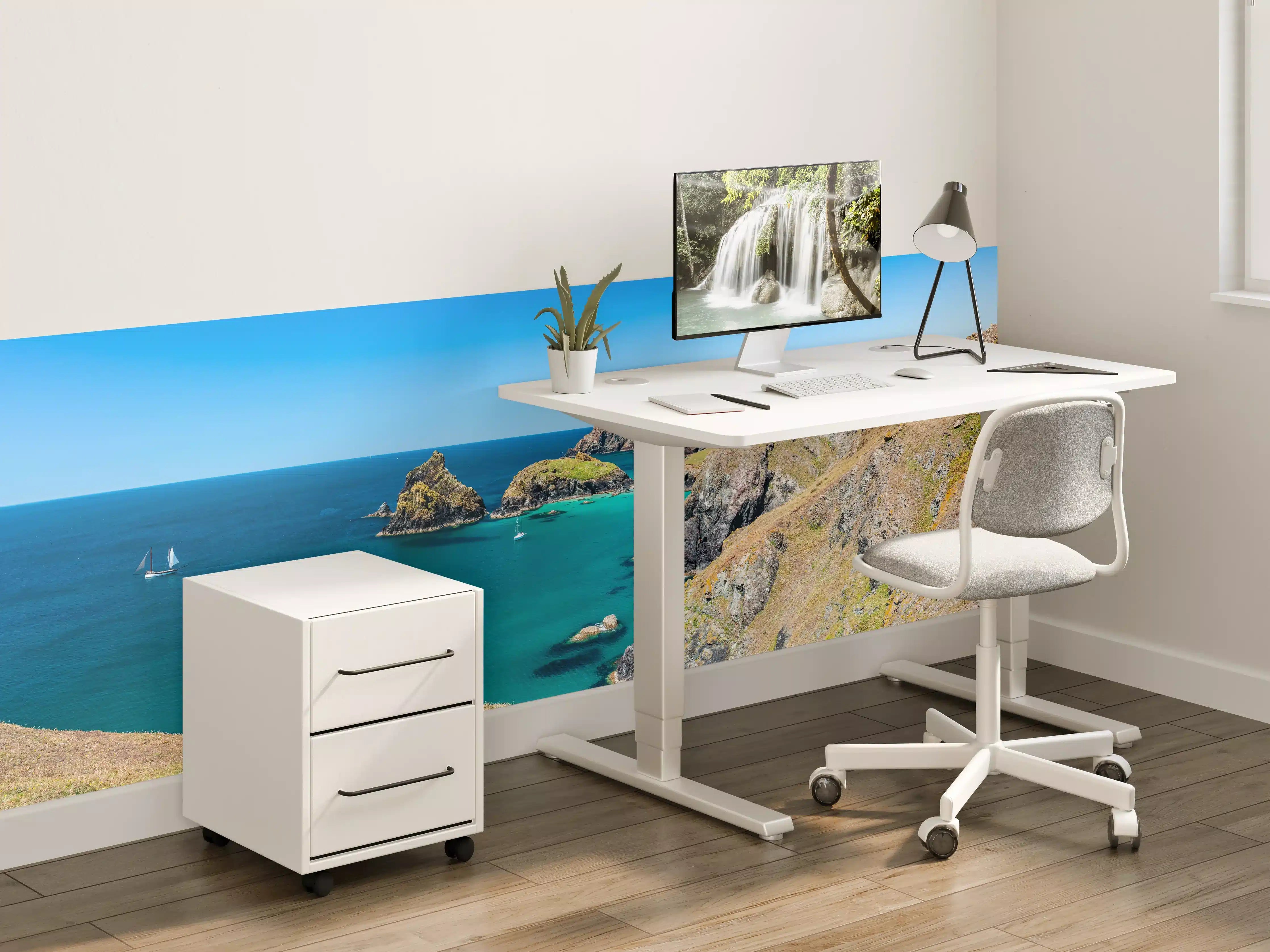 Kinderzimmer Wandgestaltung - Idyllische Küstenlandschaft mit Türkisblauem Wasser