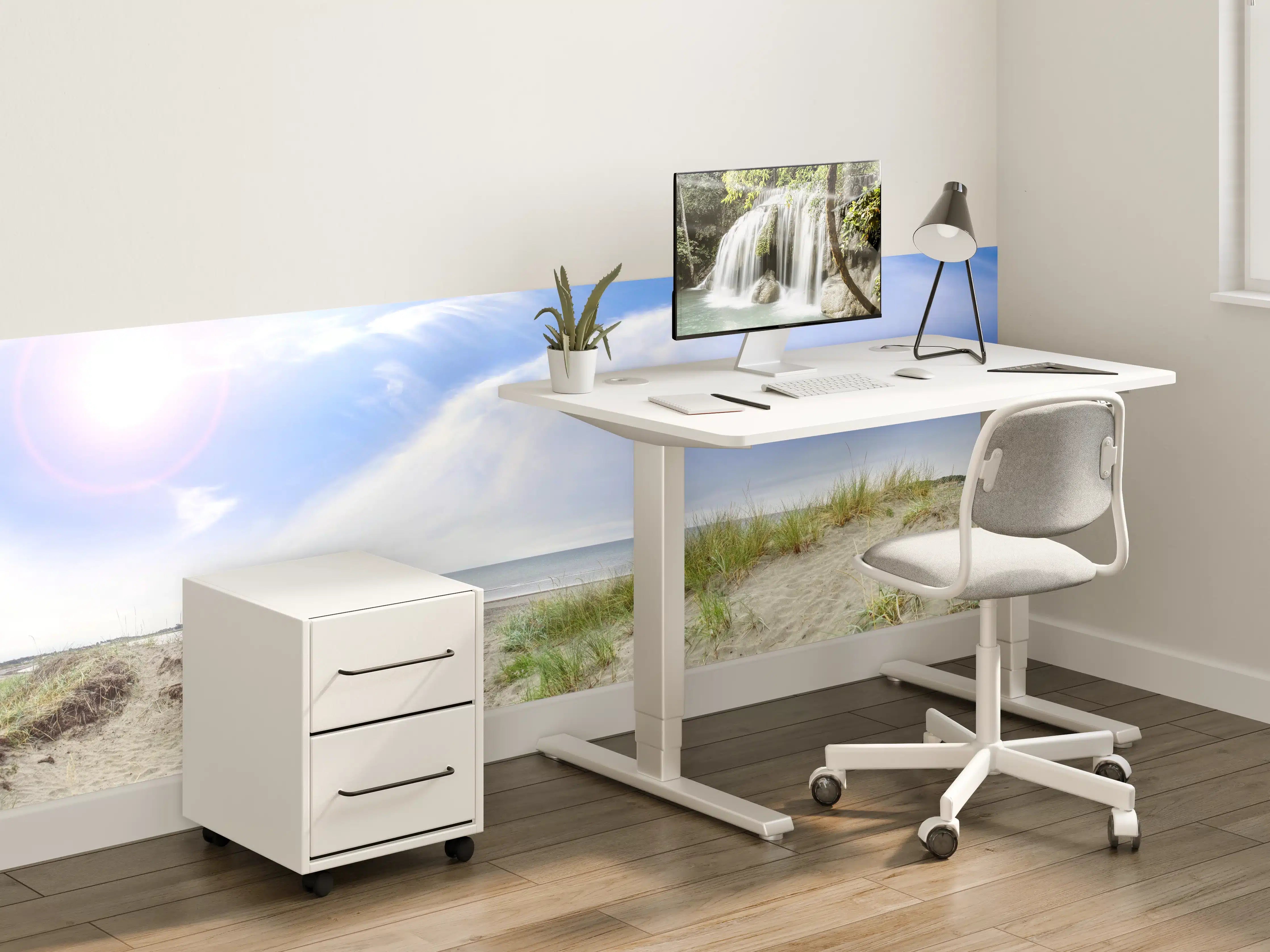 Kinderzimmer Wandgestaltung - Idyllische Strandlandschaft mit Himmel und Meer