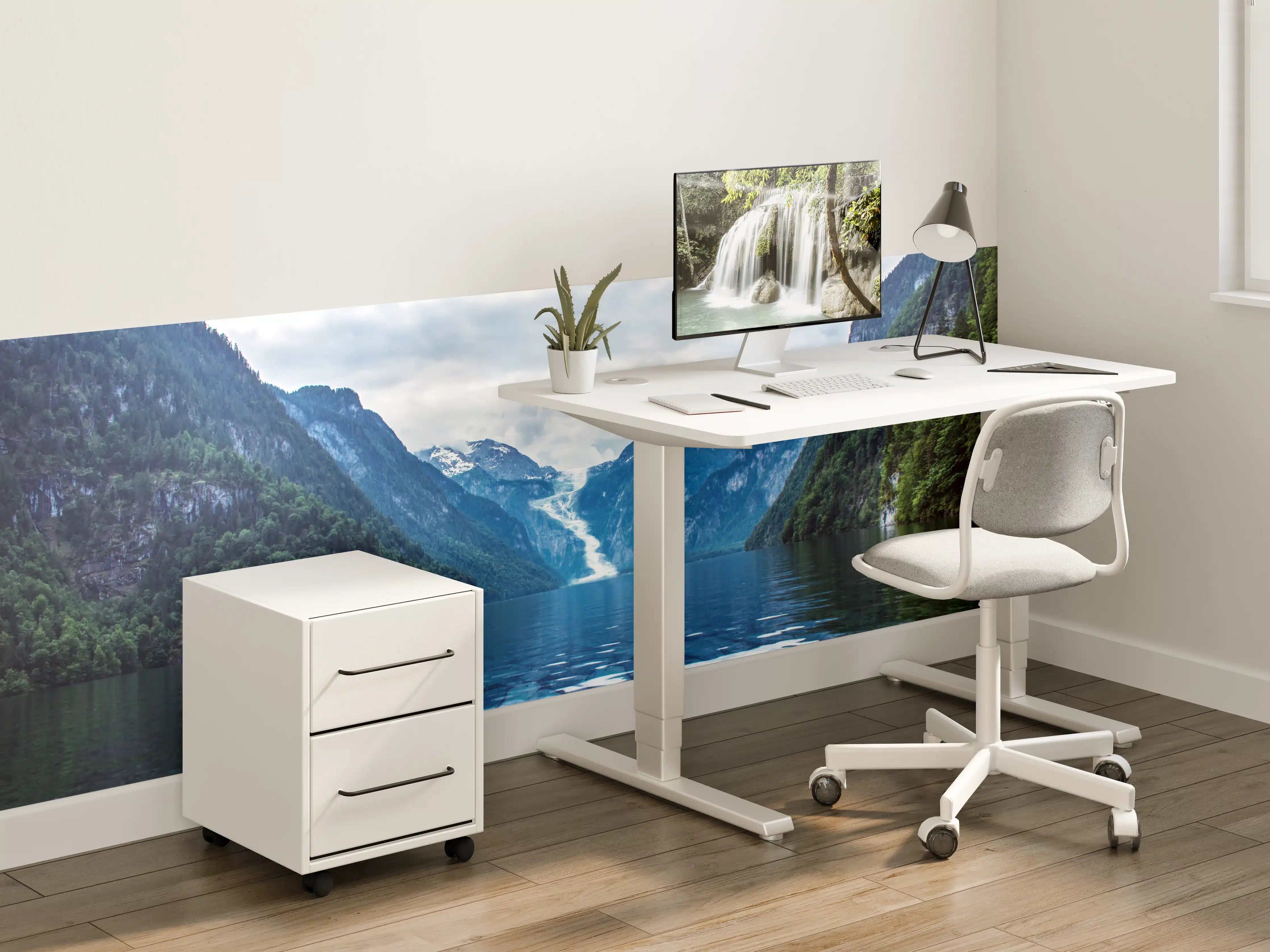 Kinderzimmer Wandgestaltung - Idyllischer See in den Bergen